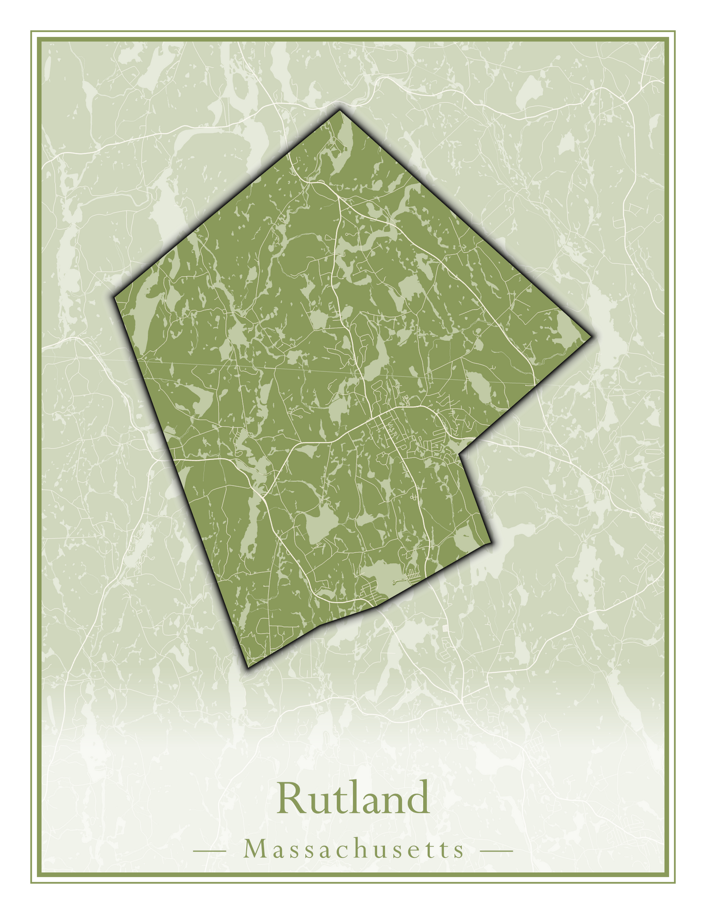 Massachusetts Towns - Street Map (Rutland - Sandisfield)