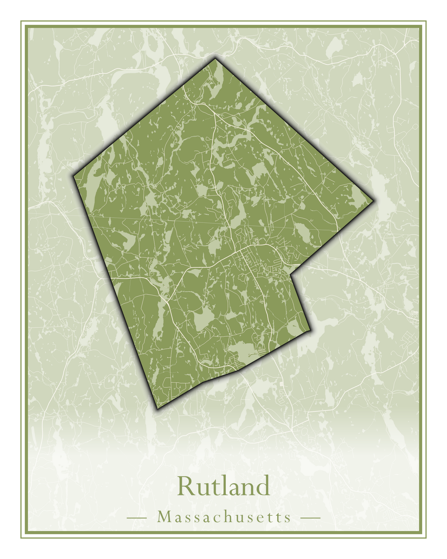 Massachusetts Towns - Street Map (Rutland - Sandisfield)