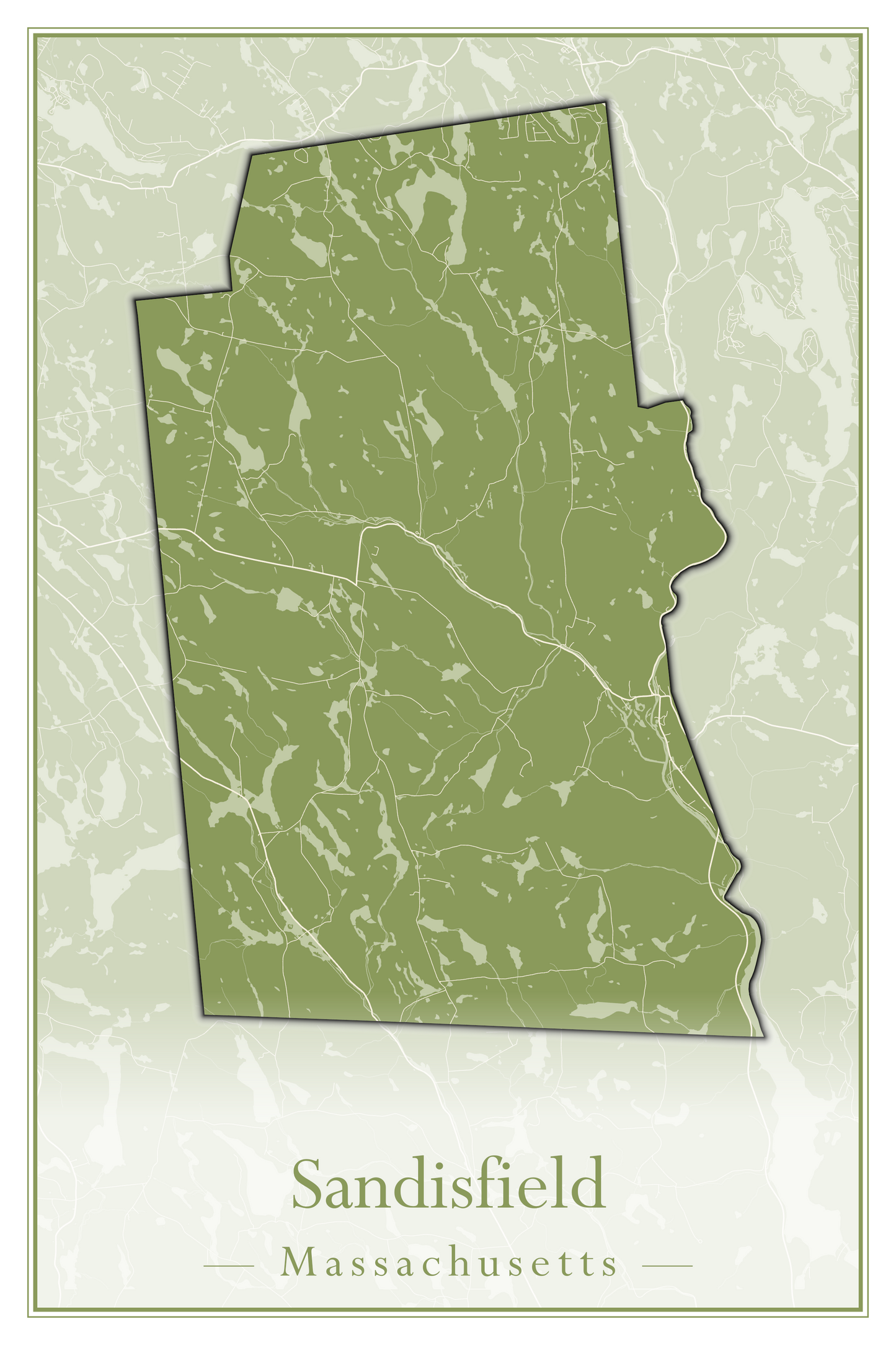 Massachusetts Towns - Street Map (Rutland - Sandisfield)