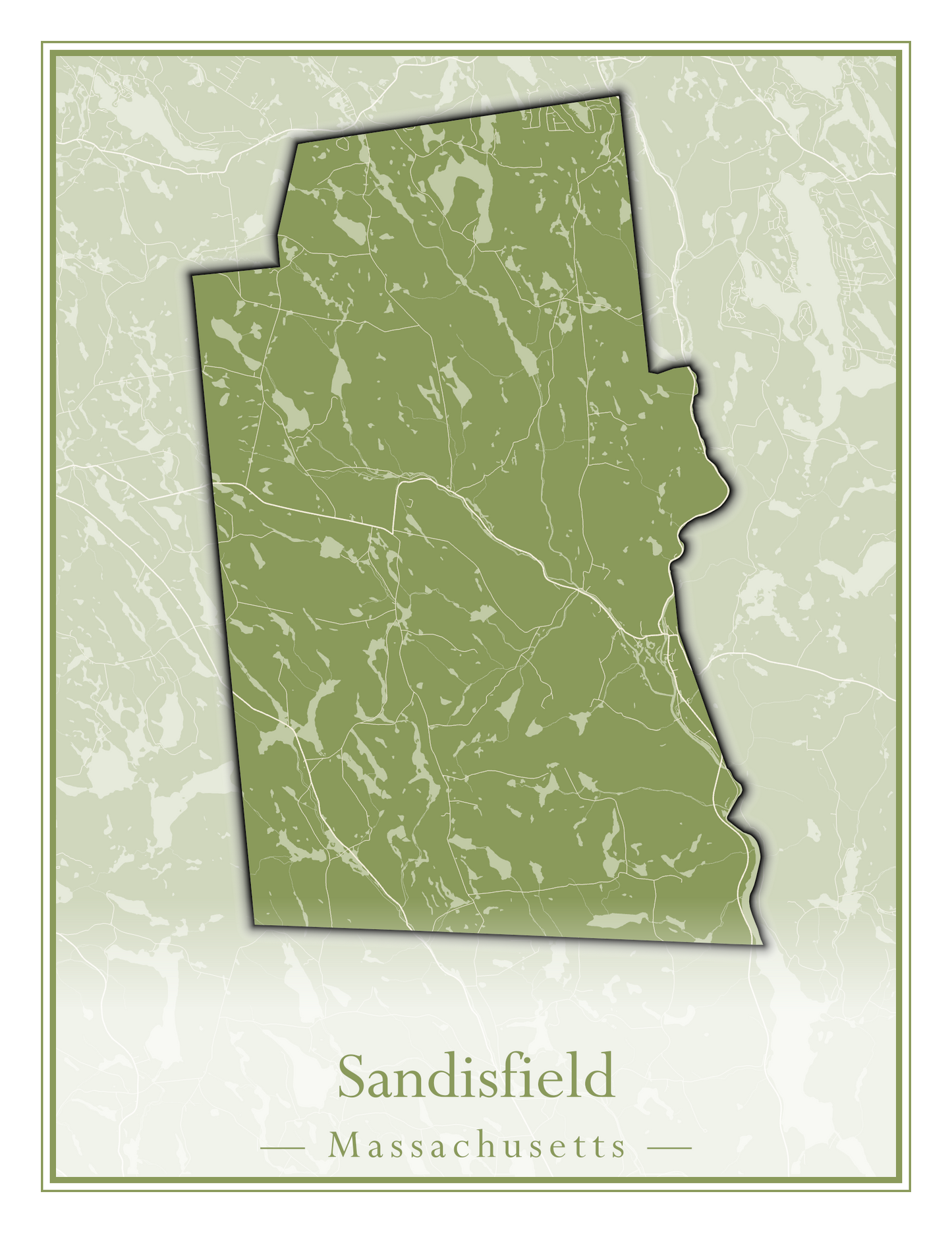 Massachusetts Towns - Street Map (Rutland - Sandisfield)