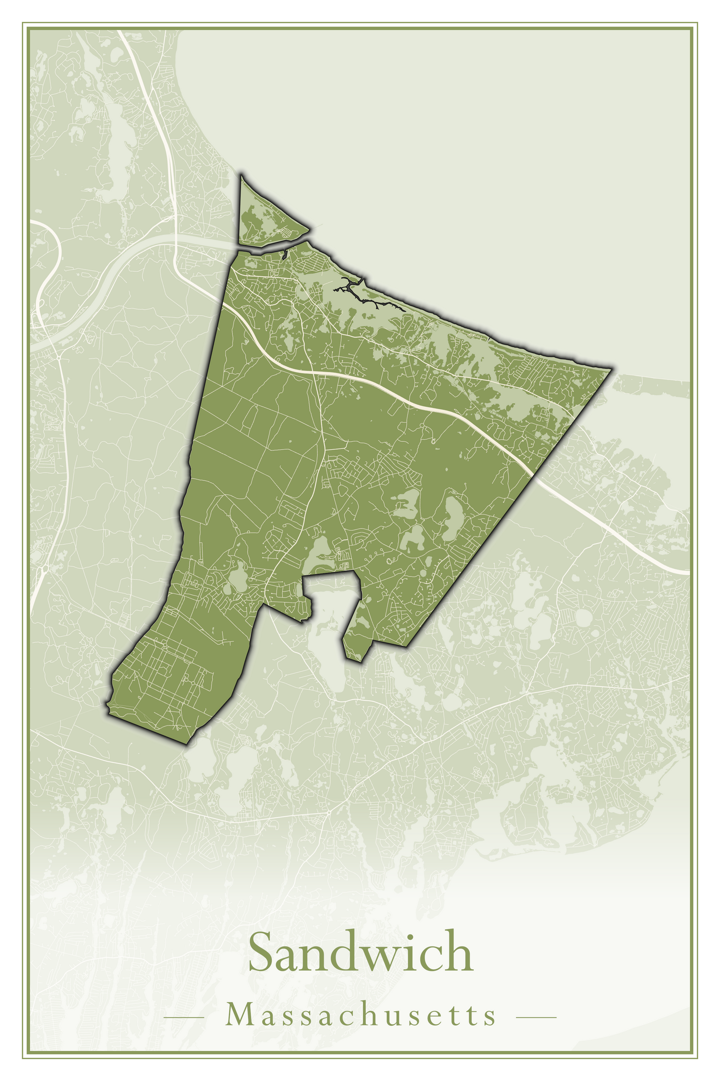 Massachusetts Towns - Street Map (Sandwich - Scituate)