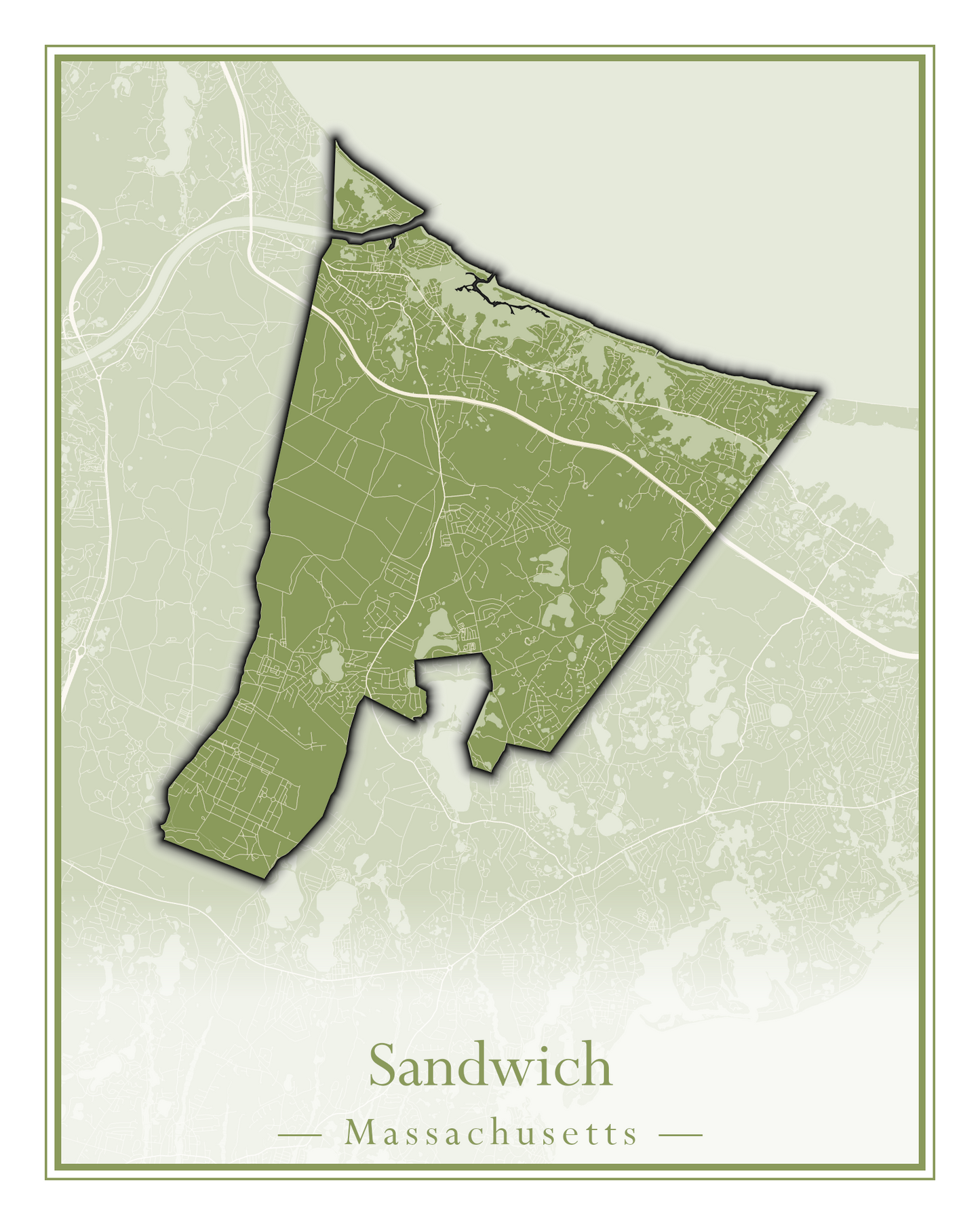 Massachusetts Towns - Street Map (Sandwich - Scituate)