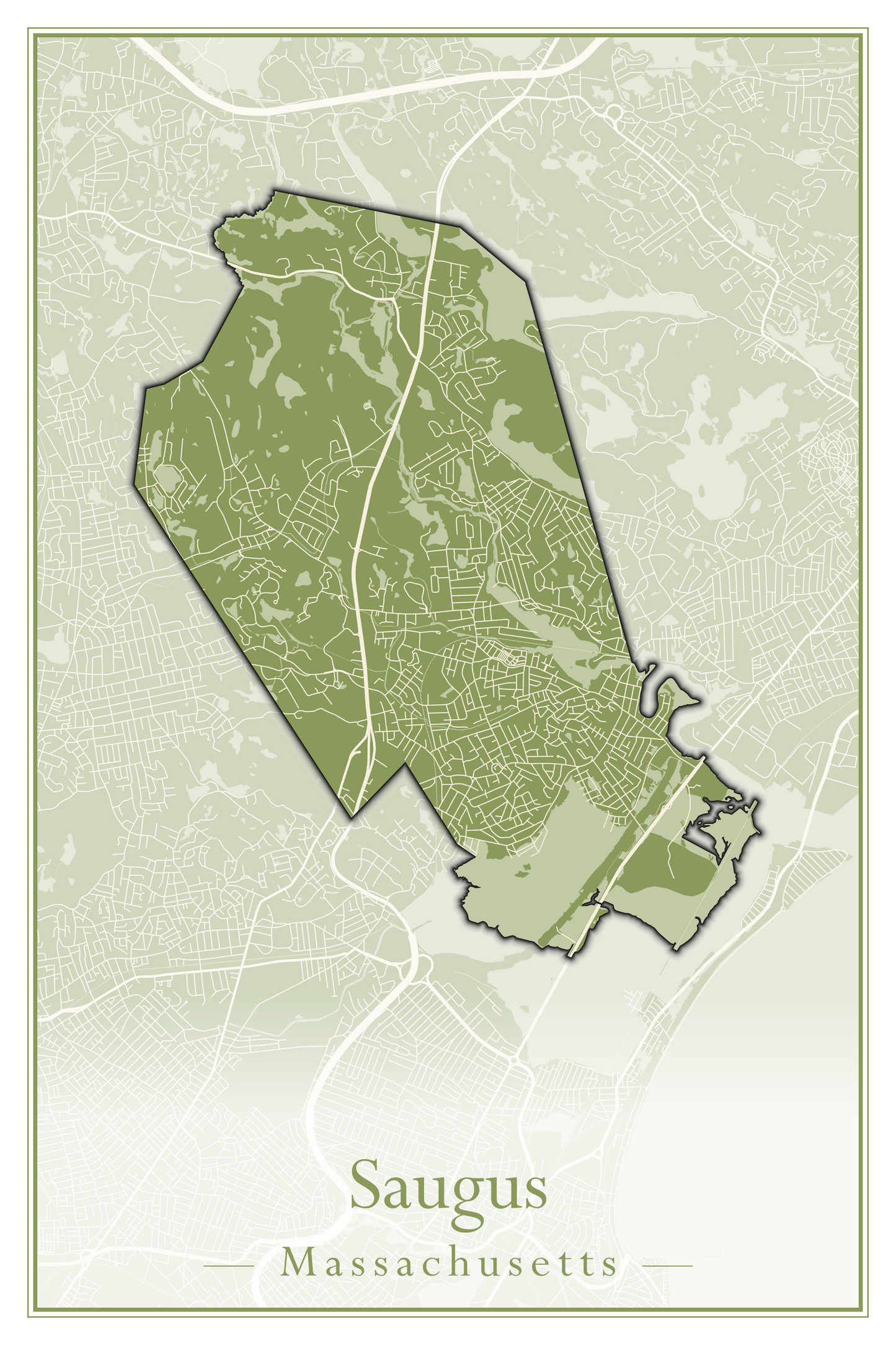 Massachusetts Towns - Street Map (Sandwich - Scituate)