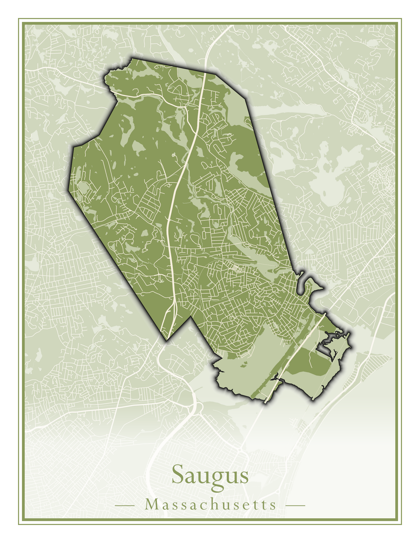 Massachusetts Towns - Street Map (Sandwich - Scituate)