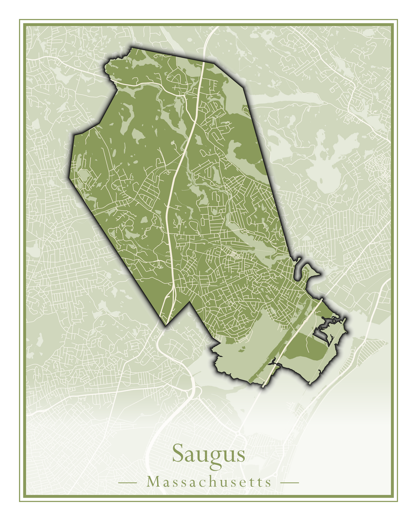 Massachusetts Towns - Street Map (Sandwich - Scituate)