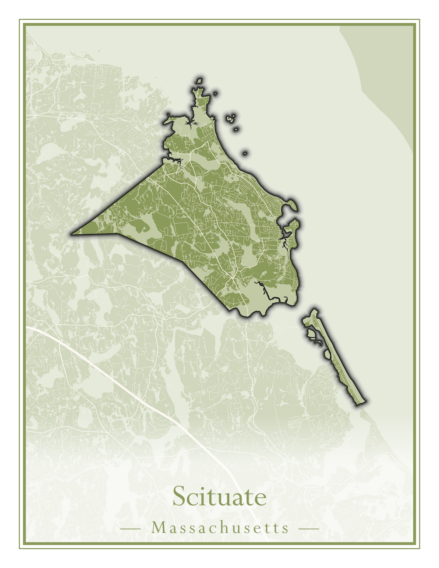 Massachusetts Towns - Street Map (Sandwich - Scituate)