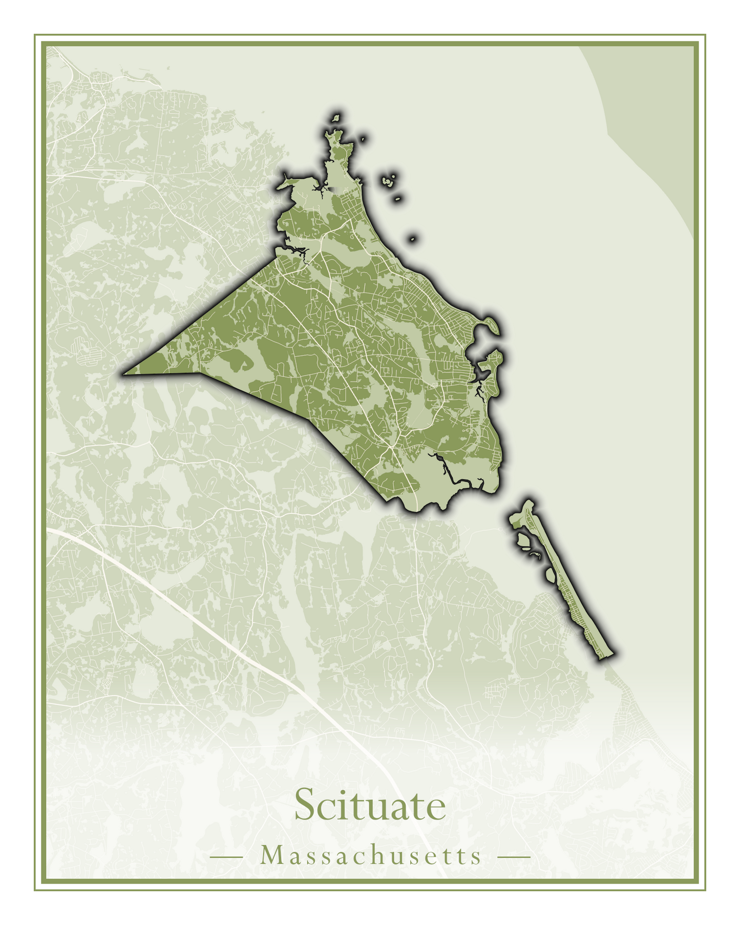 Massachusetts Towns - Street Map (Sandwich - Scituate)