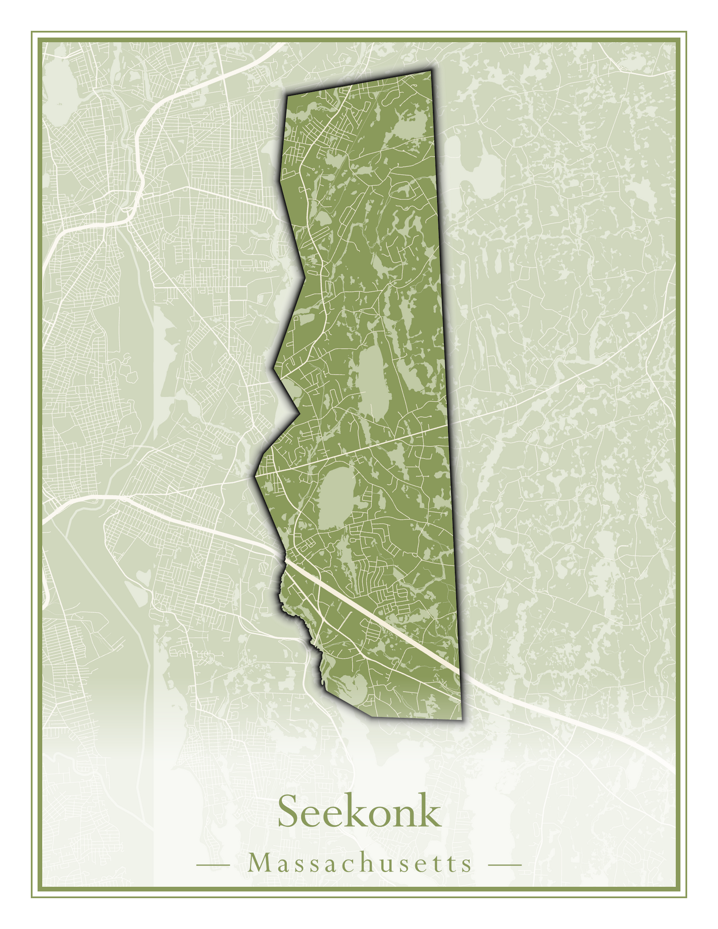 Massachusetts Towns - Street Map (Seekonk - Shelburne)