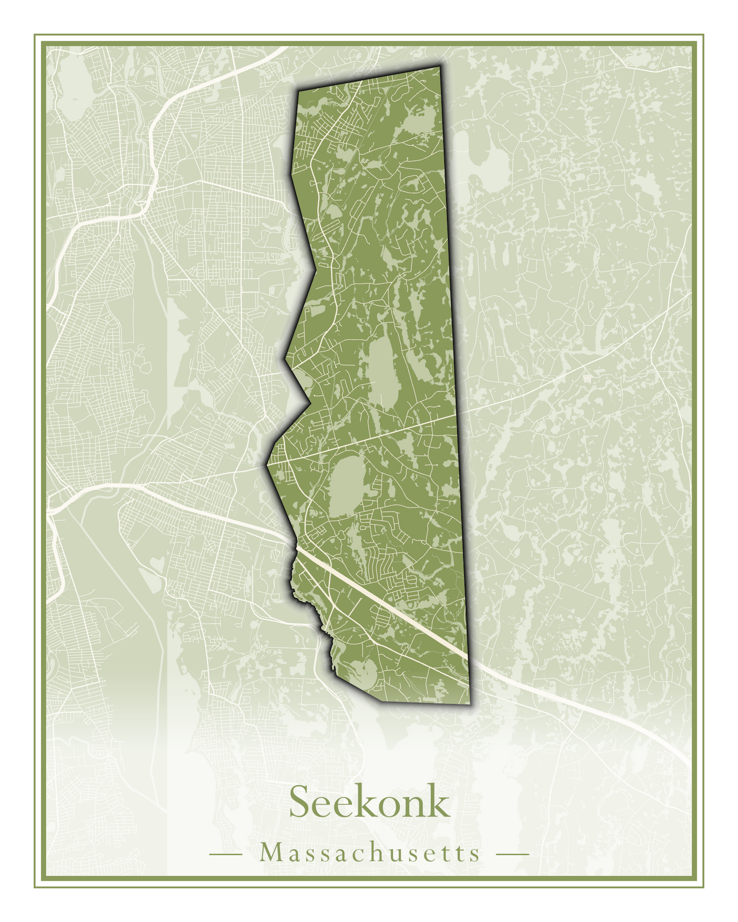 Massachusetts Towns - Street Map (Seekonk - Shelburne)