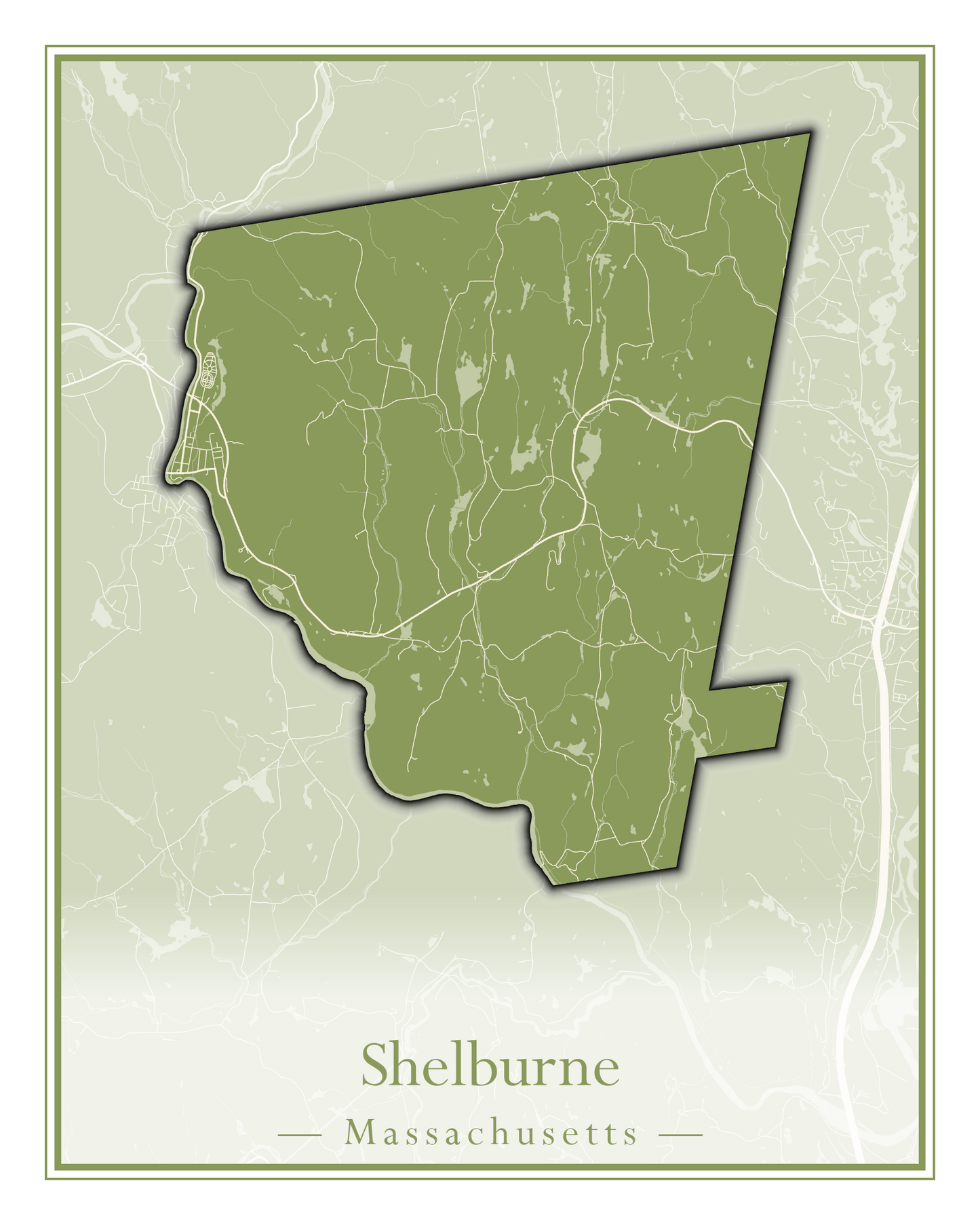 Massachusetts Towns - Street Map (Seekonk - Shelburne)