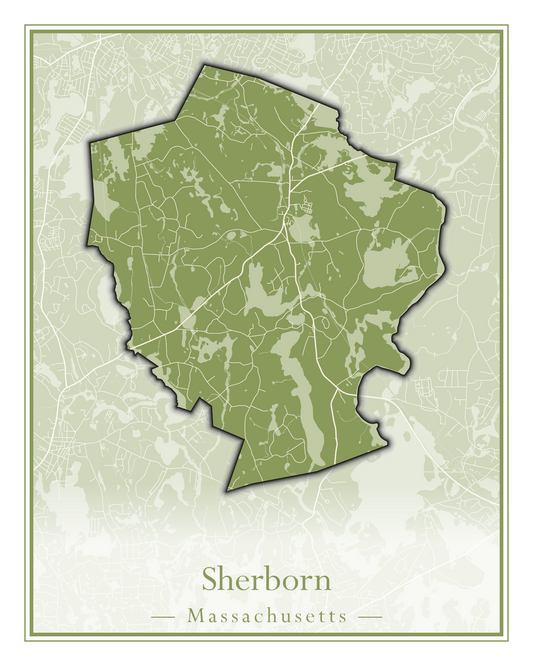 Massachusetts Towns - Street Map (Sherborn - Shutesbury)