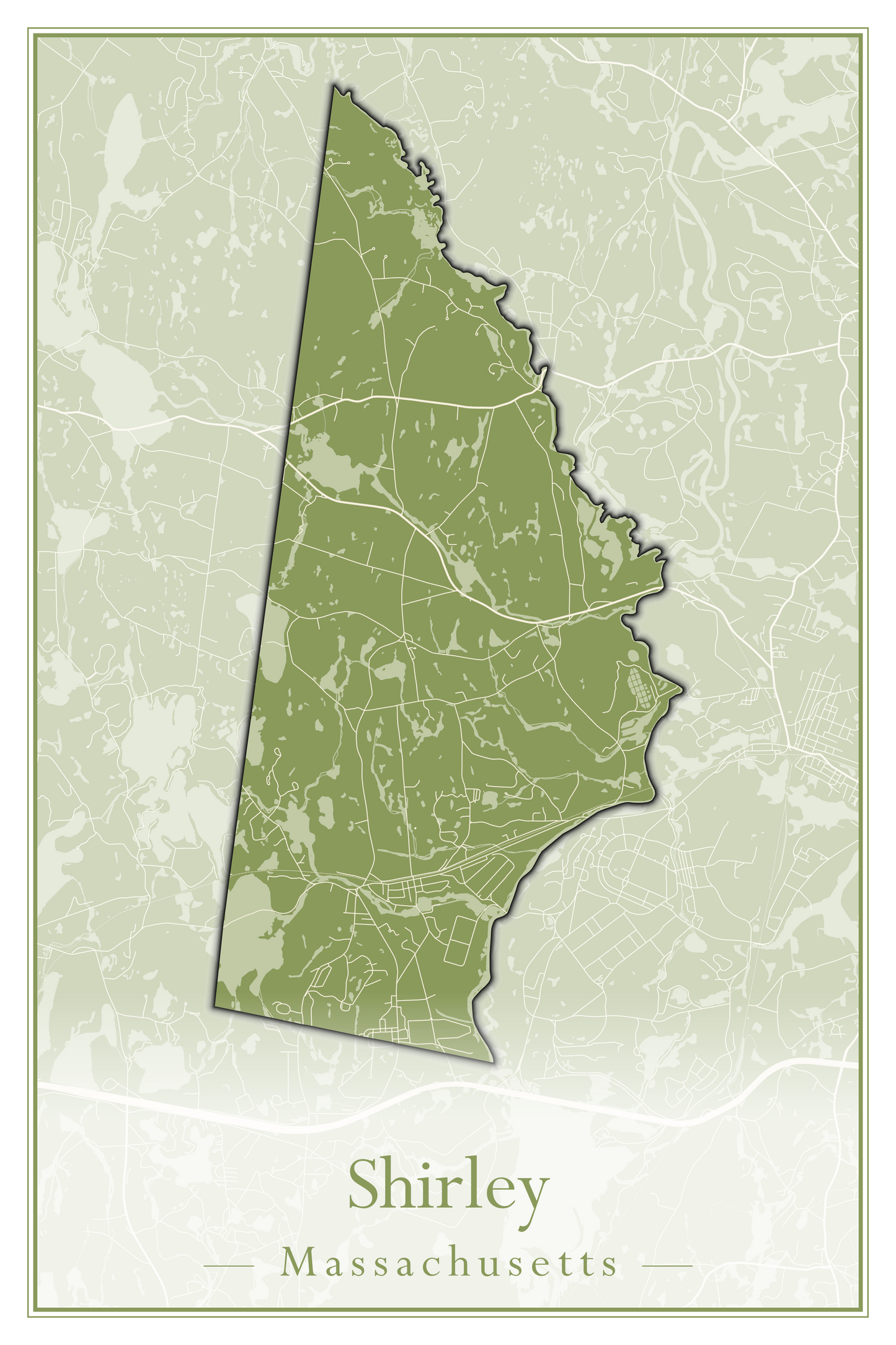 Massachusetts Towns - Street Map (Sherborn - Shutesbury)