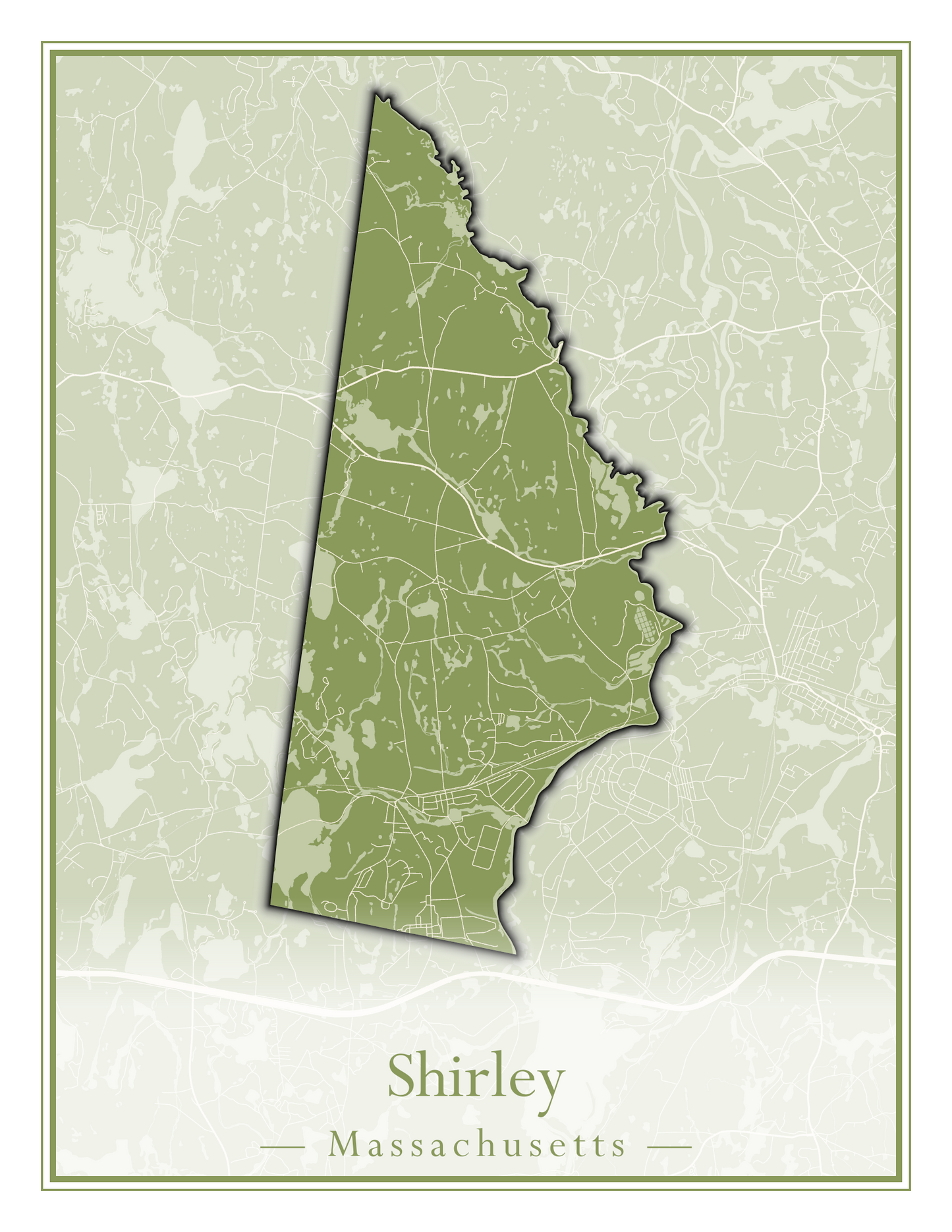 Massachusetts Towns - Street Map (Sherborn - Shutesbury)