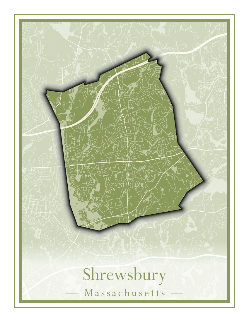 Massachusetts Towns - Street Map (Sherborn - Shutesbury)