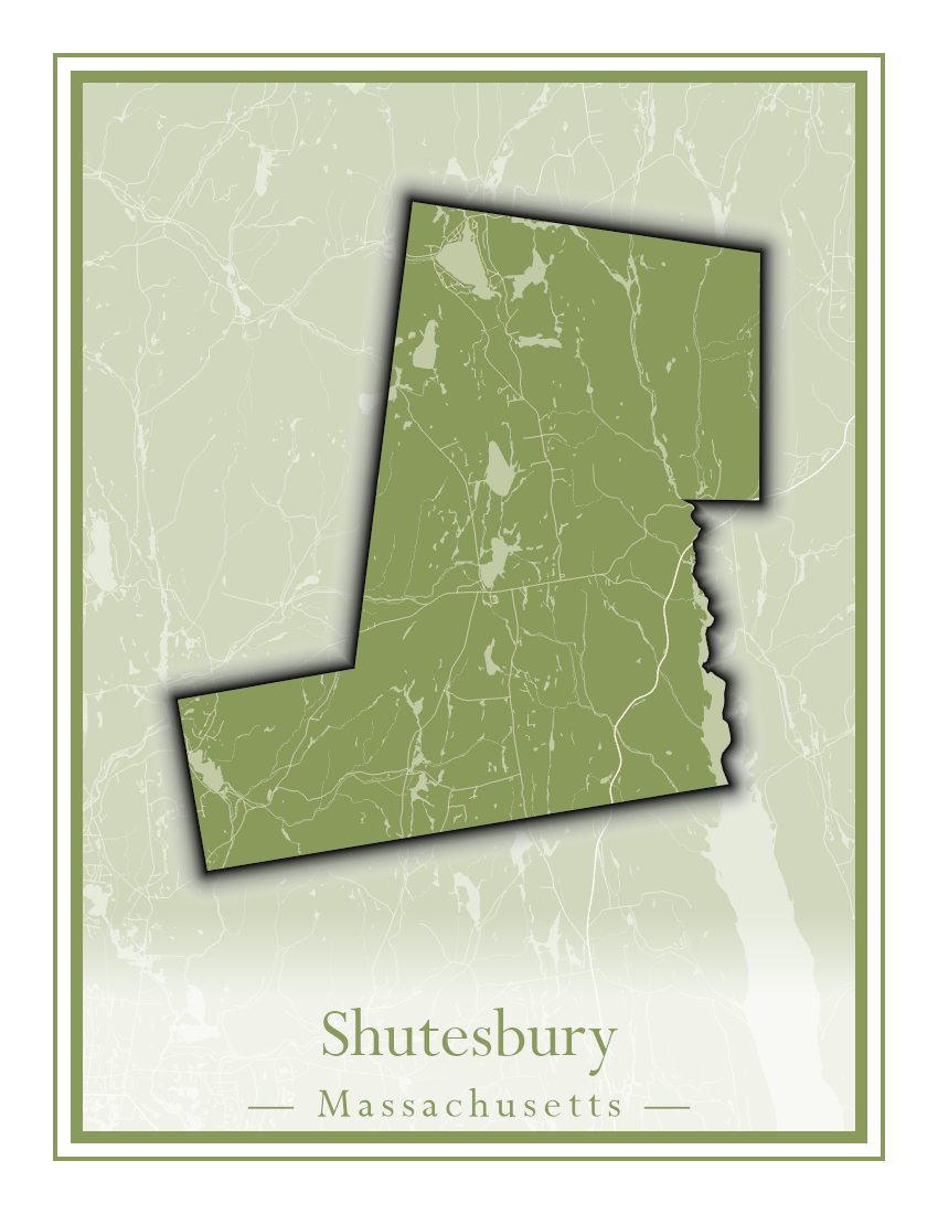 Massachusetts Towns - Street Map (Sherborn - Shutesbury)