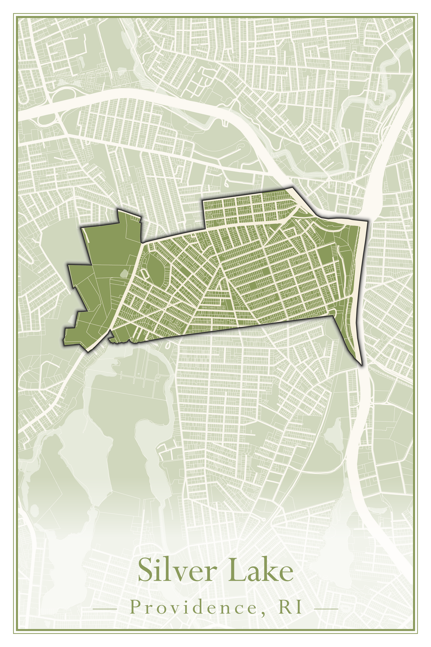 Providence Neighborhoods - Street Map (Silver Lake - Upper South Providence)