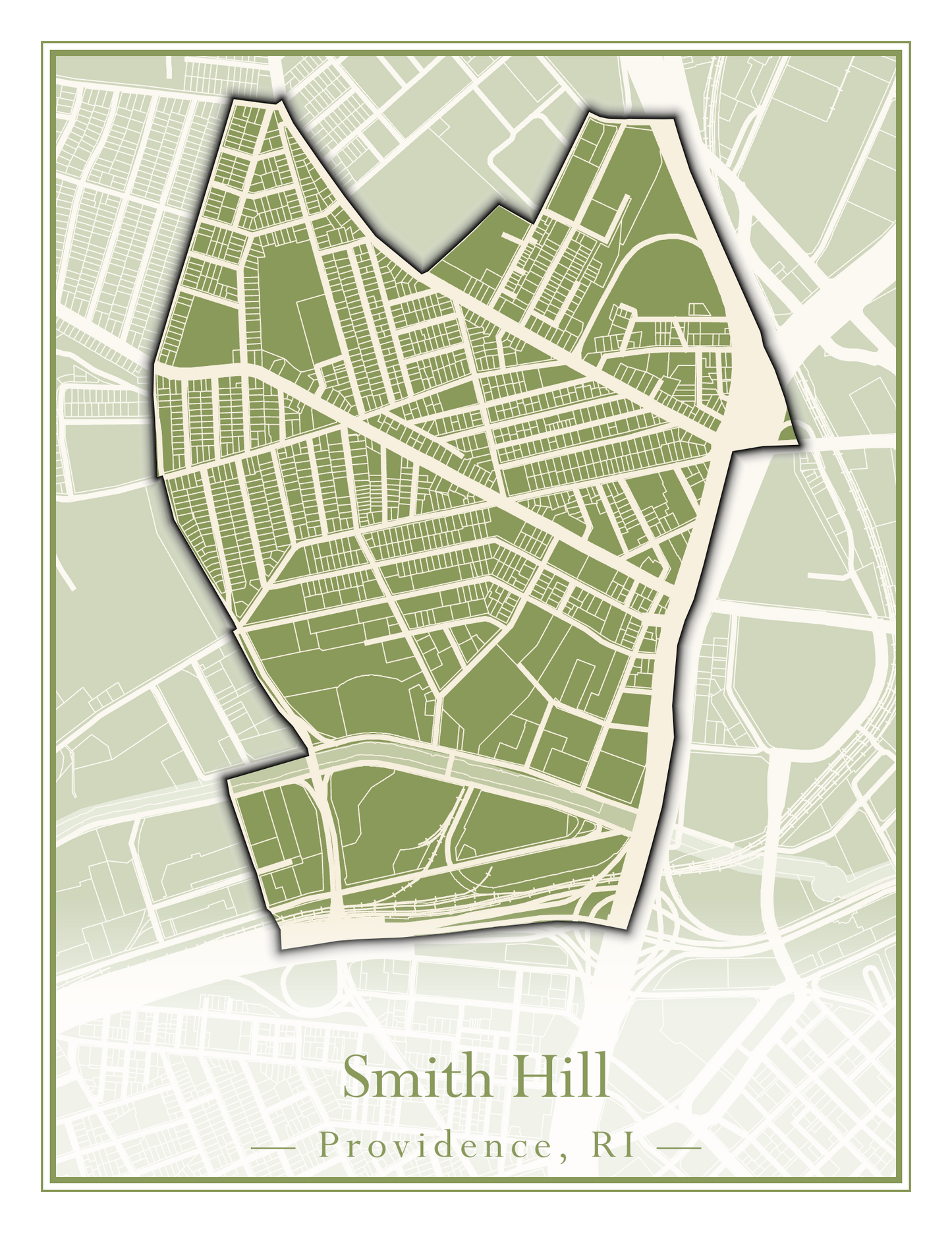 Providence Neighborhoods - Street Map (Silver Lake - Upper South Providence)