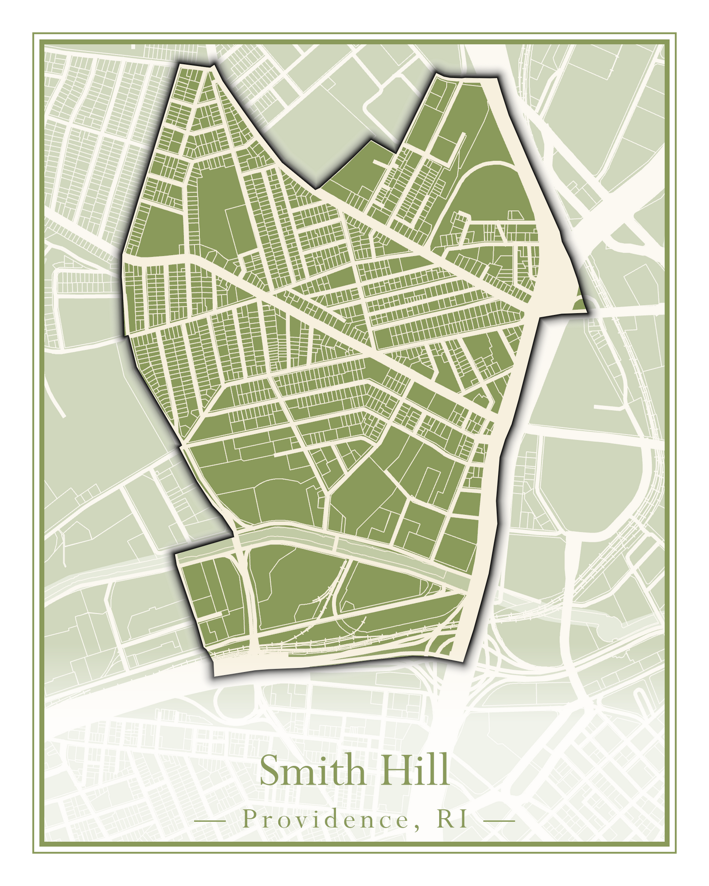 Providence Neighborhoods - Street Map (Silver Lake - Upper South Providence)