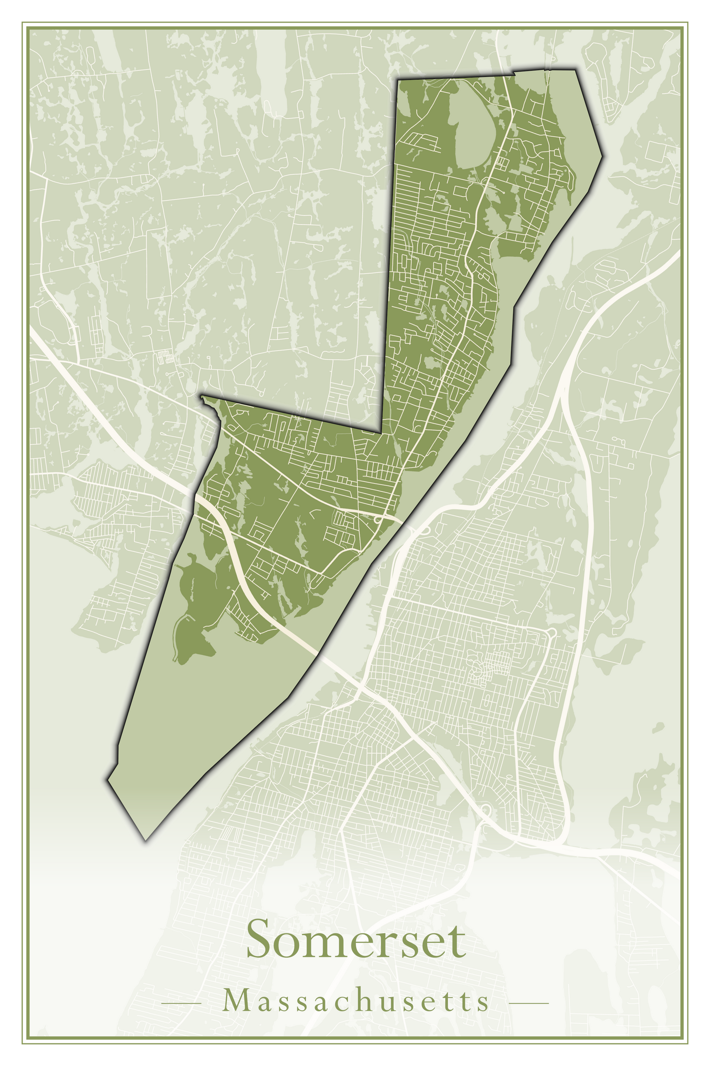 Massachusetts Towns - Street Map (Somerset - Southampton)