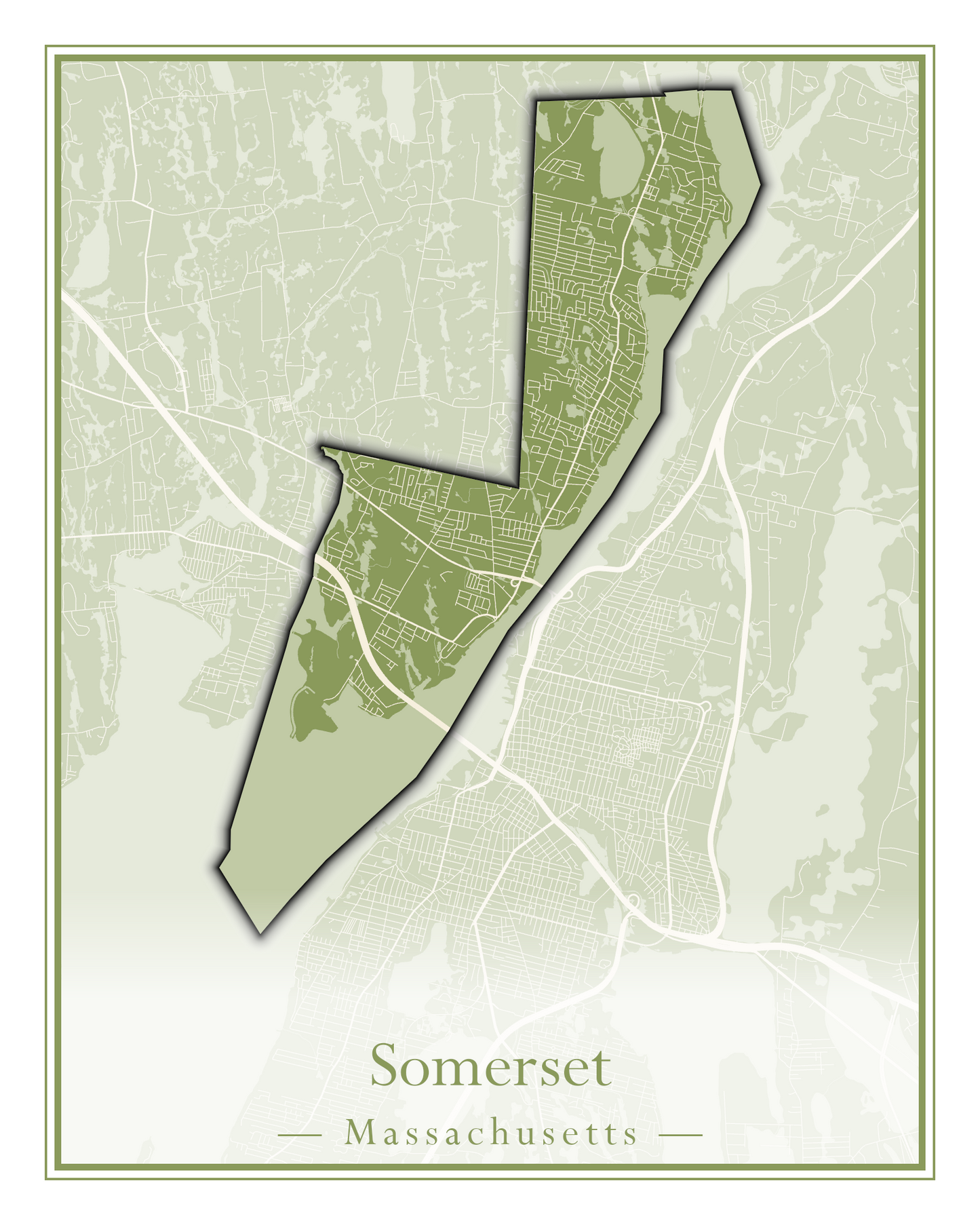 Massachusetts Towns - Street Map (Somerset - Southampton)