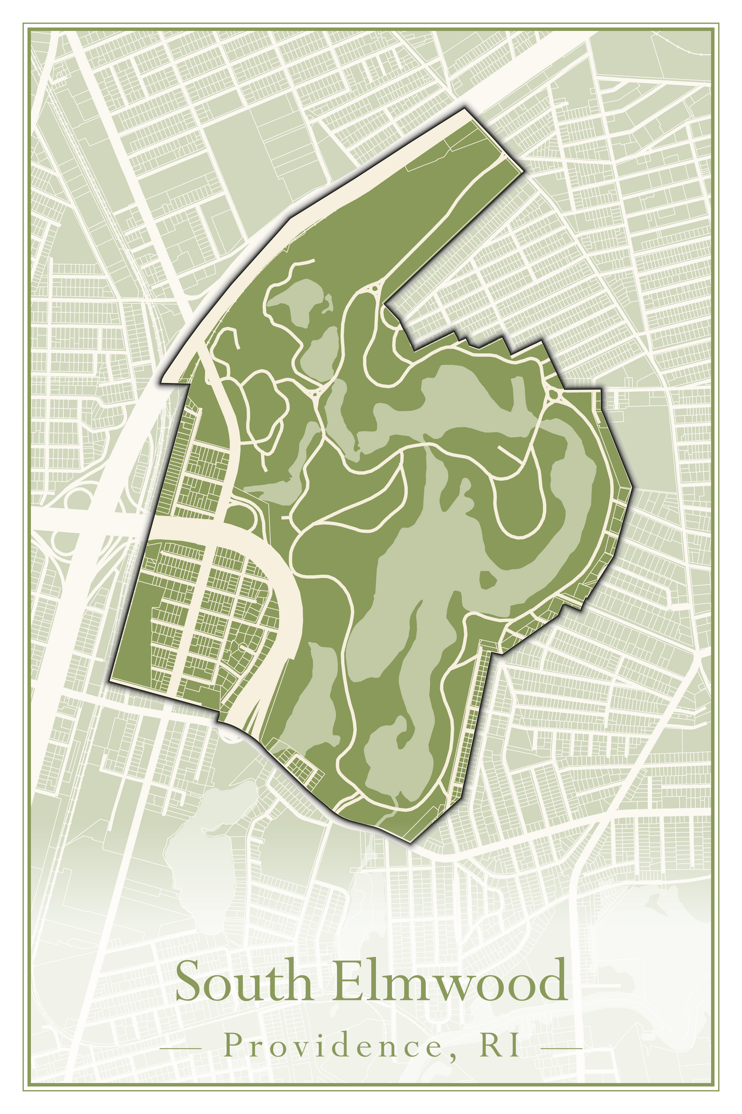 Providence Neighborhoods - Street Map (Silver Lake - Upper South Providence)