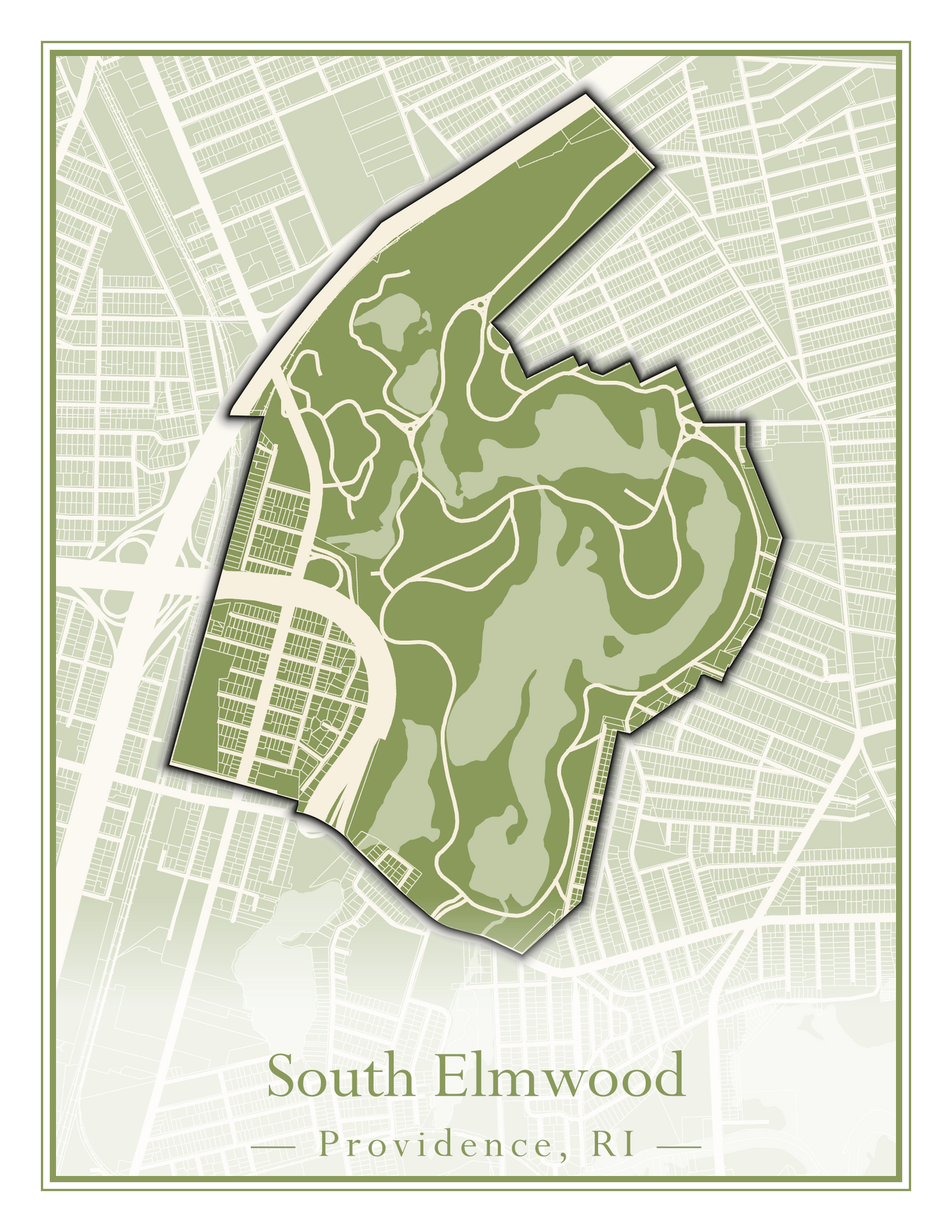 Providence Neighborhoods - Street Map (Silver Lake - Upper South Providence)