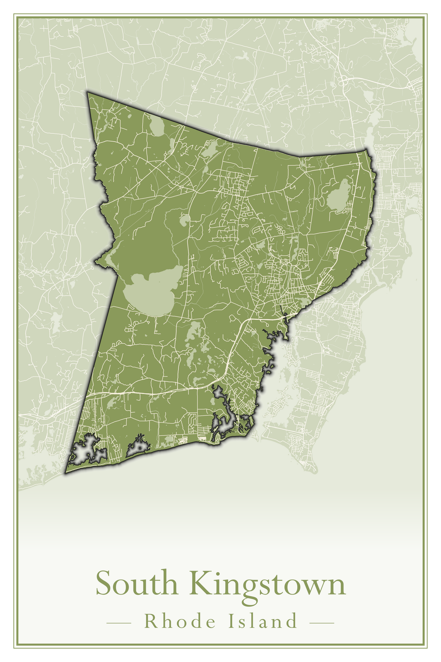 Rhode Island Towns - Street Map (Richmond - South Kingstown)