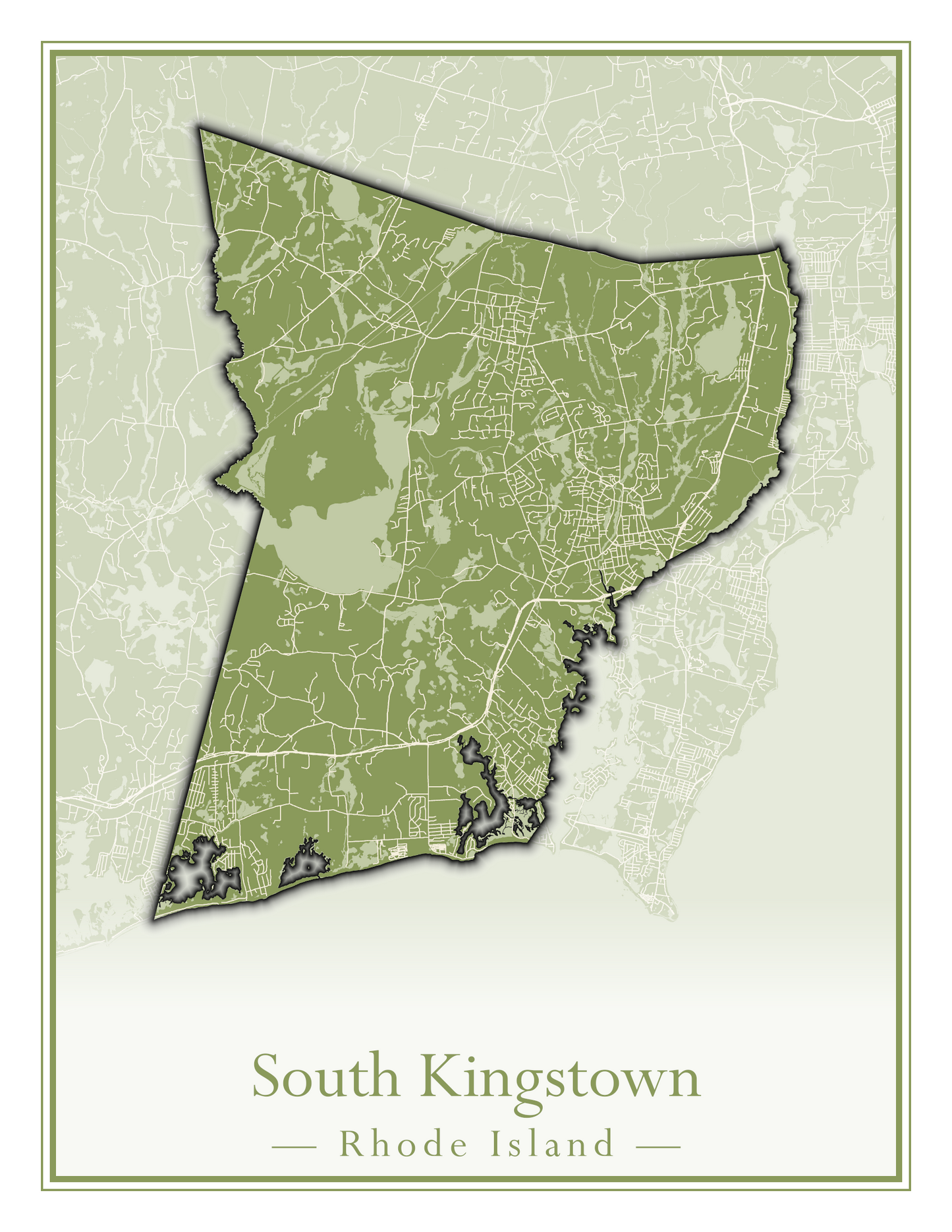 Rhode Island Towns - Street Map (Richmond - South Kingstown)