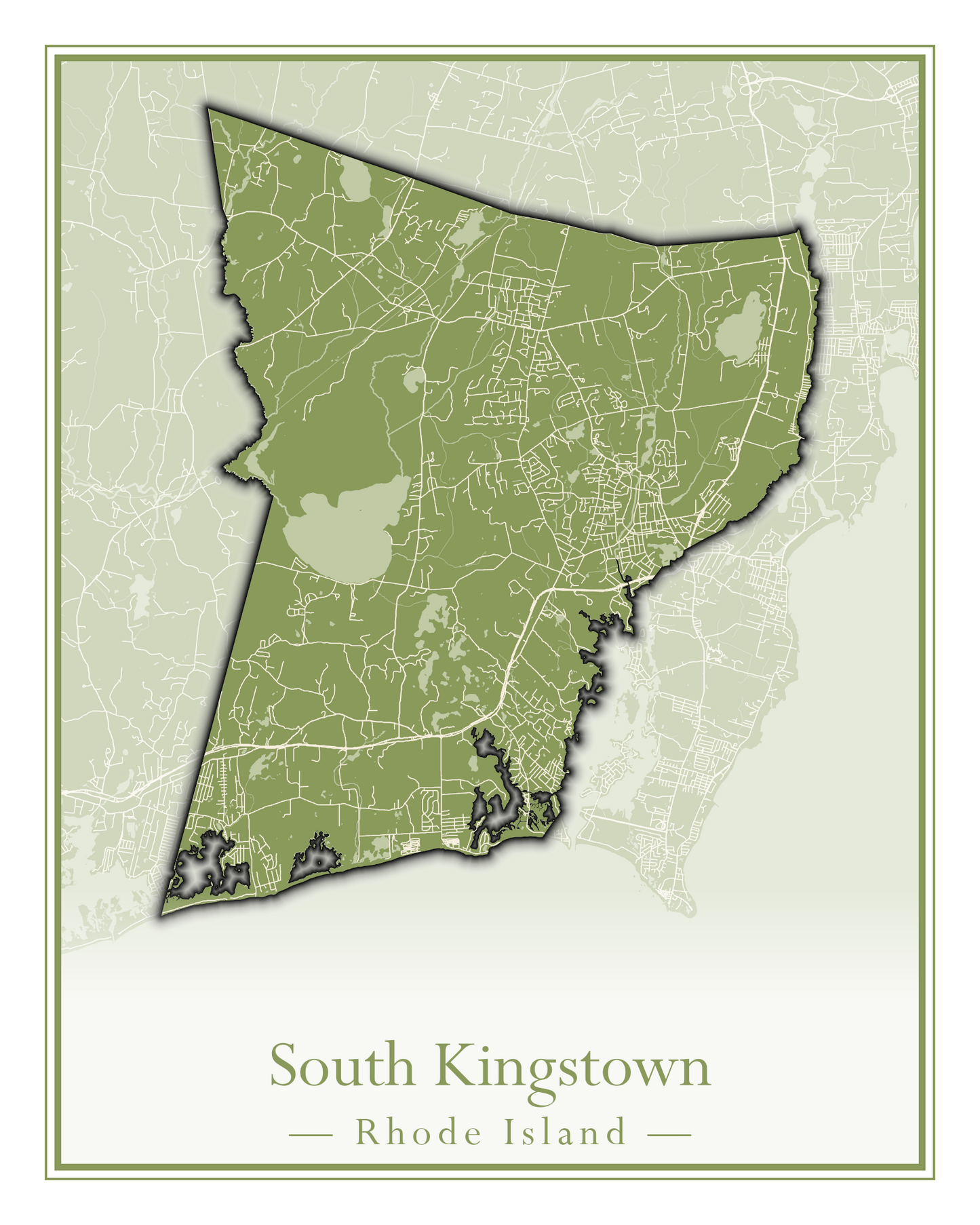 Rhode Island Towns - Street Map (Richmond - South Kingstown)