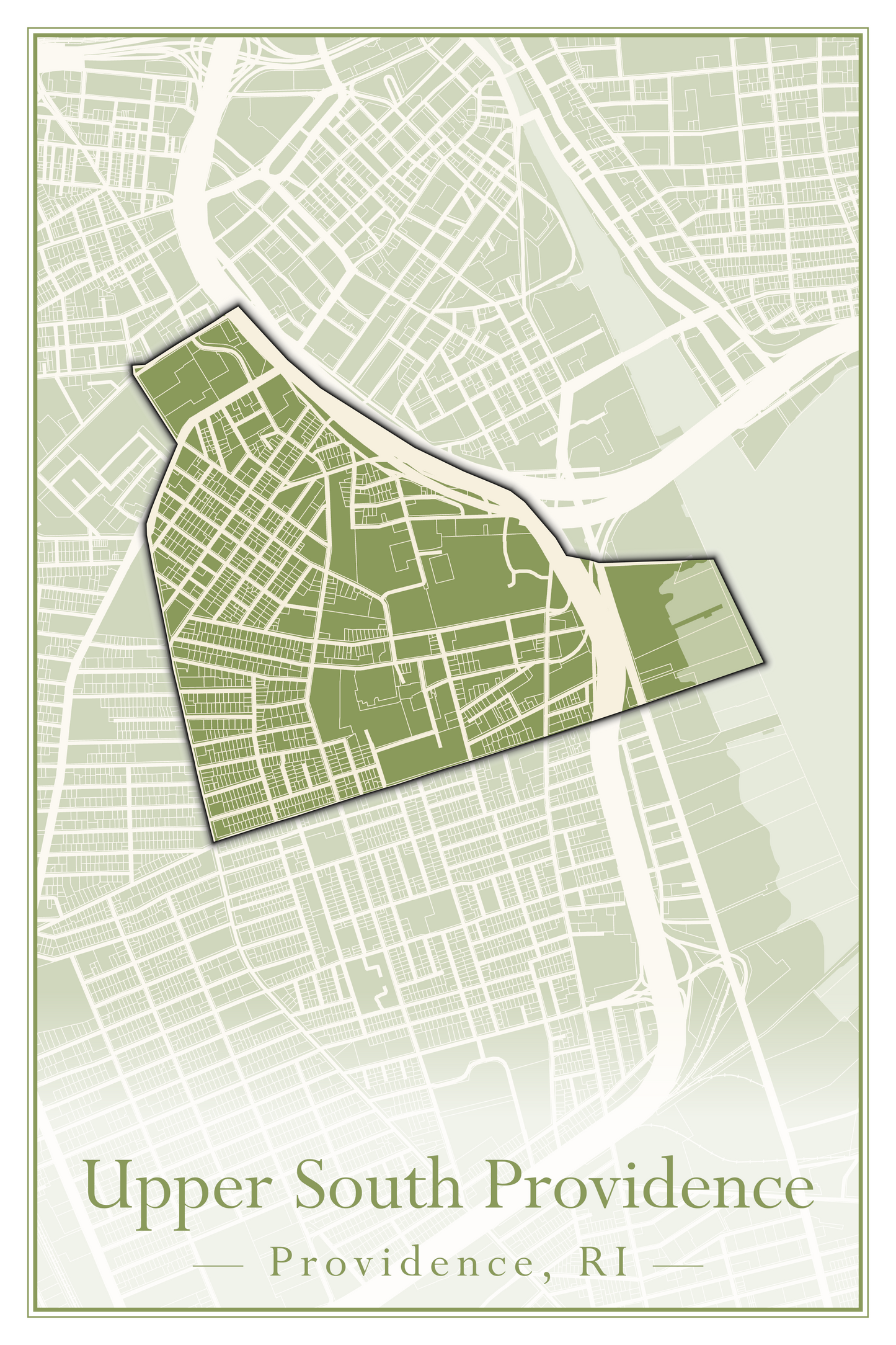 Providence Neighborhoods - Street Map (Silver Lake - Upper South Providence)