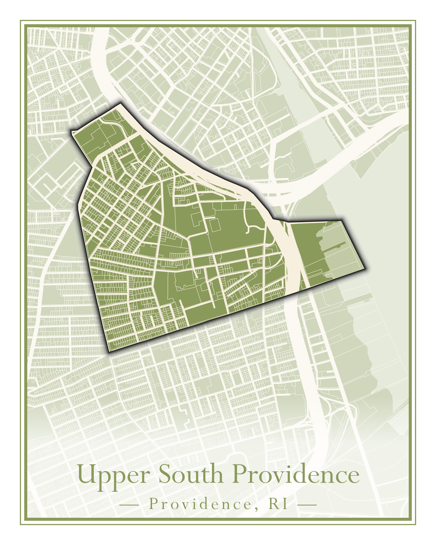 Providence Neighborhoods - Street Map (Silver Lake - Upper South Providence)