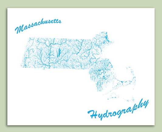 Massachusetts Hydrography Map (10"x8")