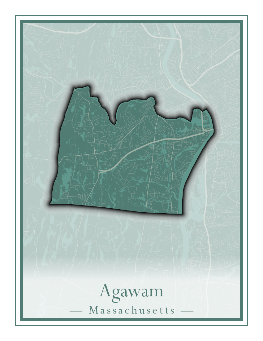 Massachusetts Towns - Street Map (Agawam - Amherst)