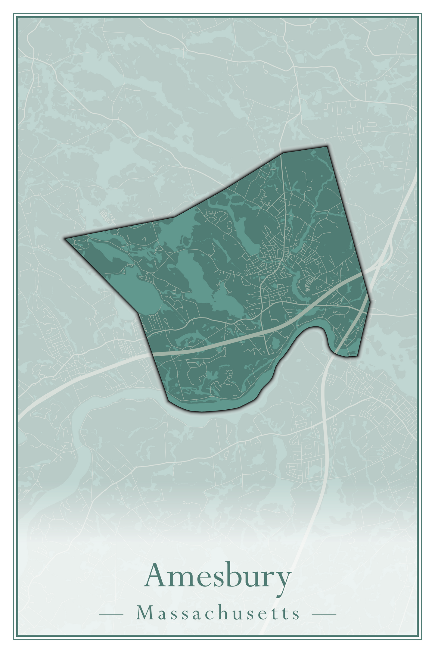 Massachusetts Towns - Street Map (Agawam - Amherst)