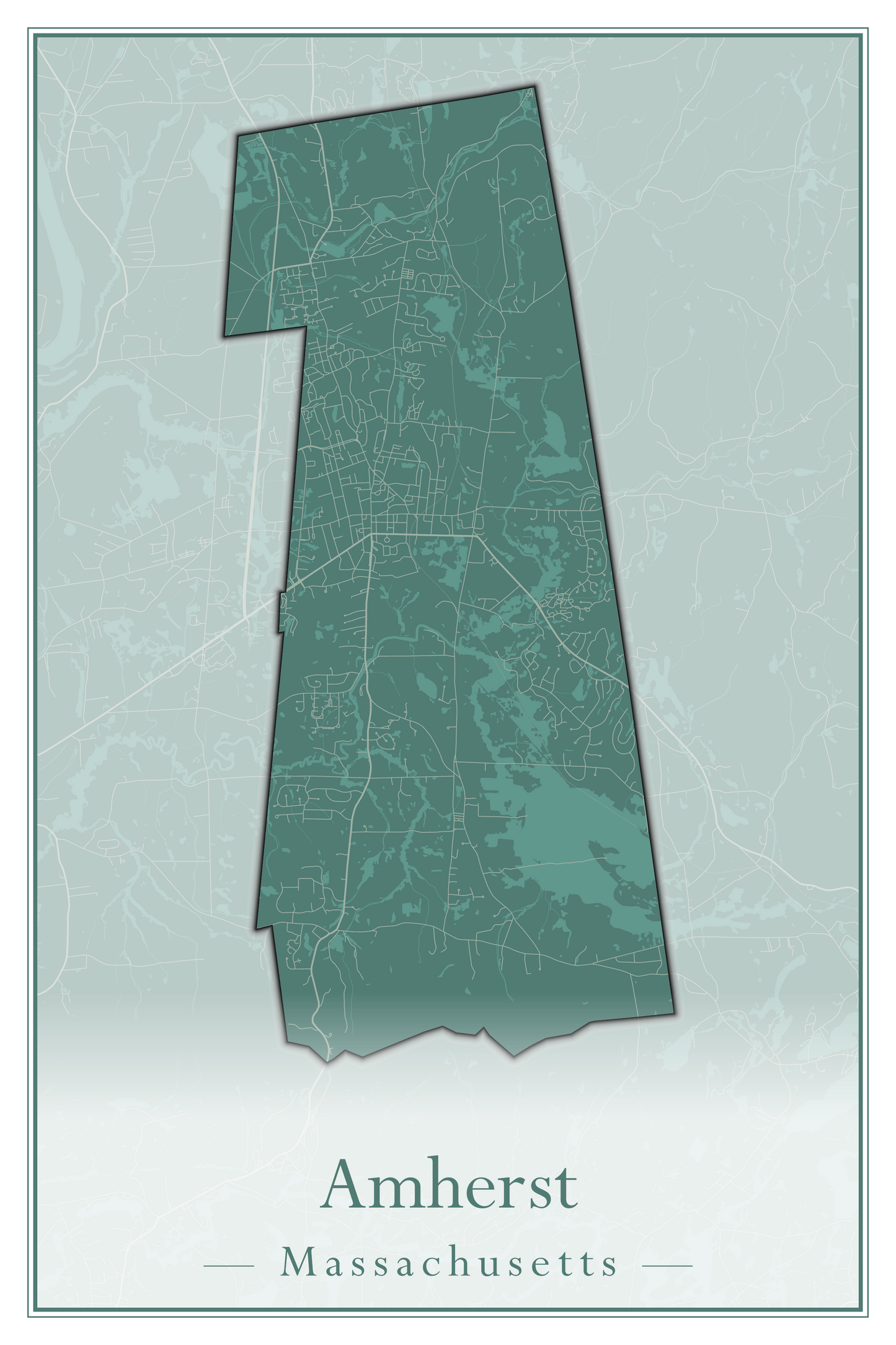 Massachusetts Towns - Street Map (Agawam - Amherst)