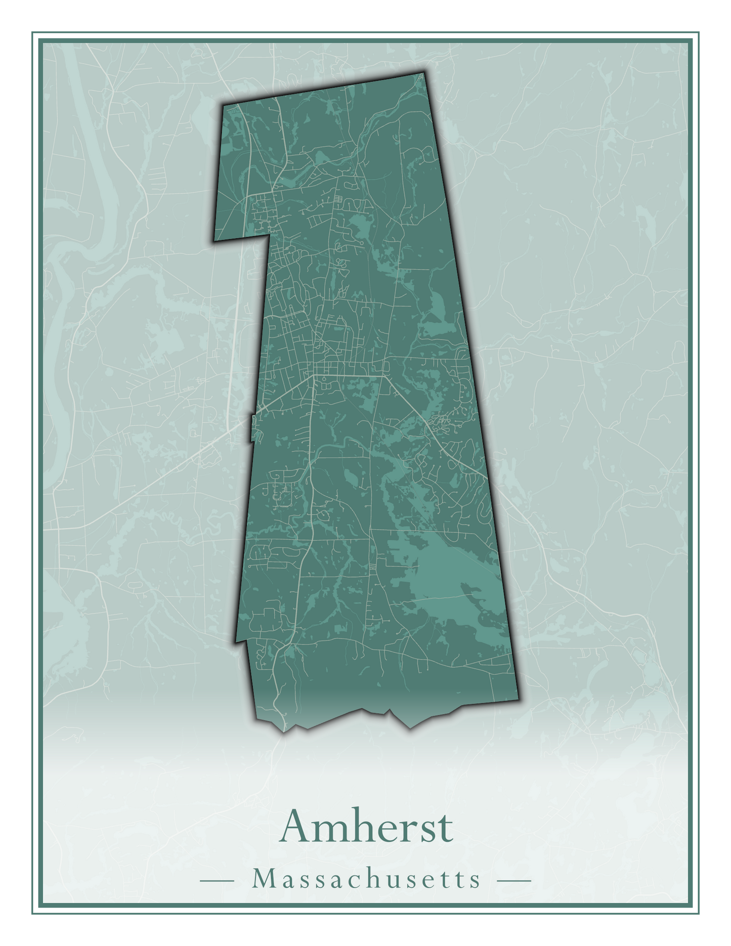 Massachusetts Towns - Street Map (Agawam - Amherst)