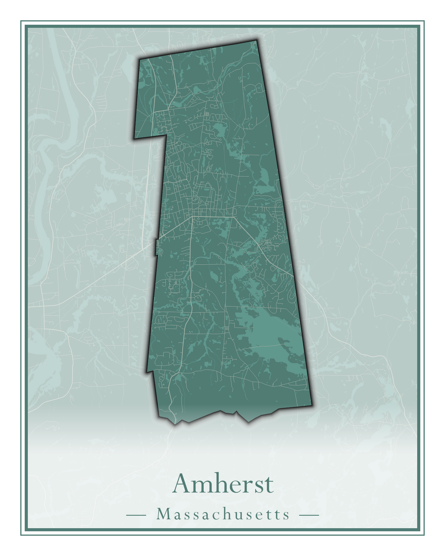 Massachusetts Towns - Street Map (Agawam - Amherst)