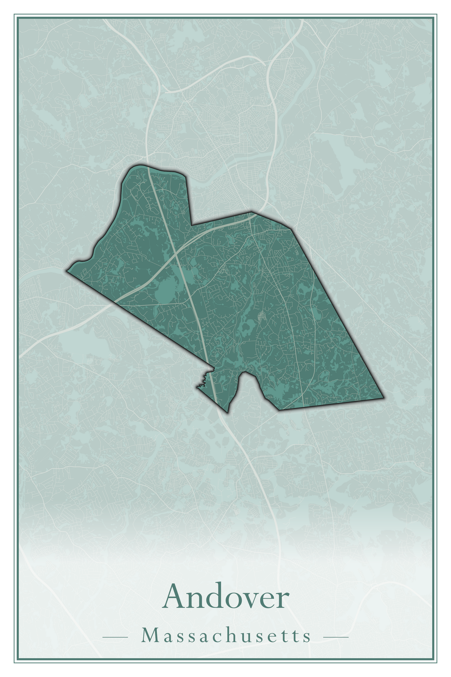 Massachusetts Towns - Street Map (Andover - Ashburnham)