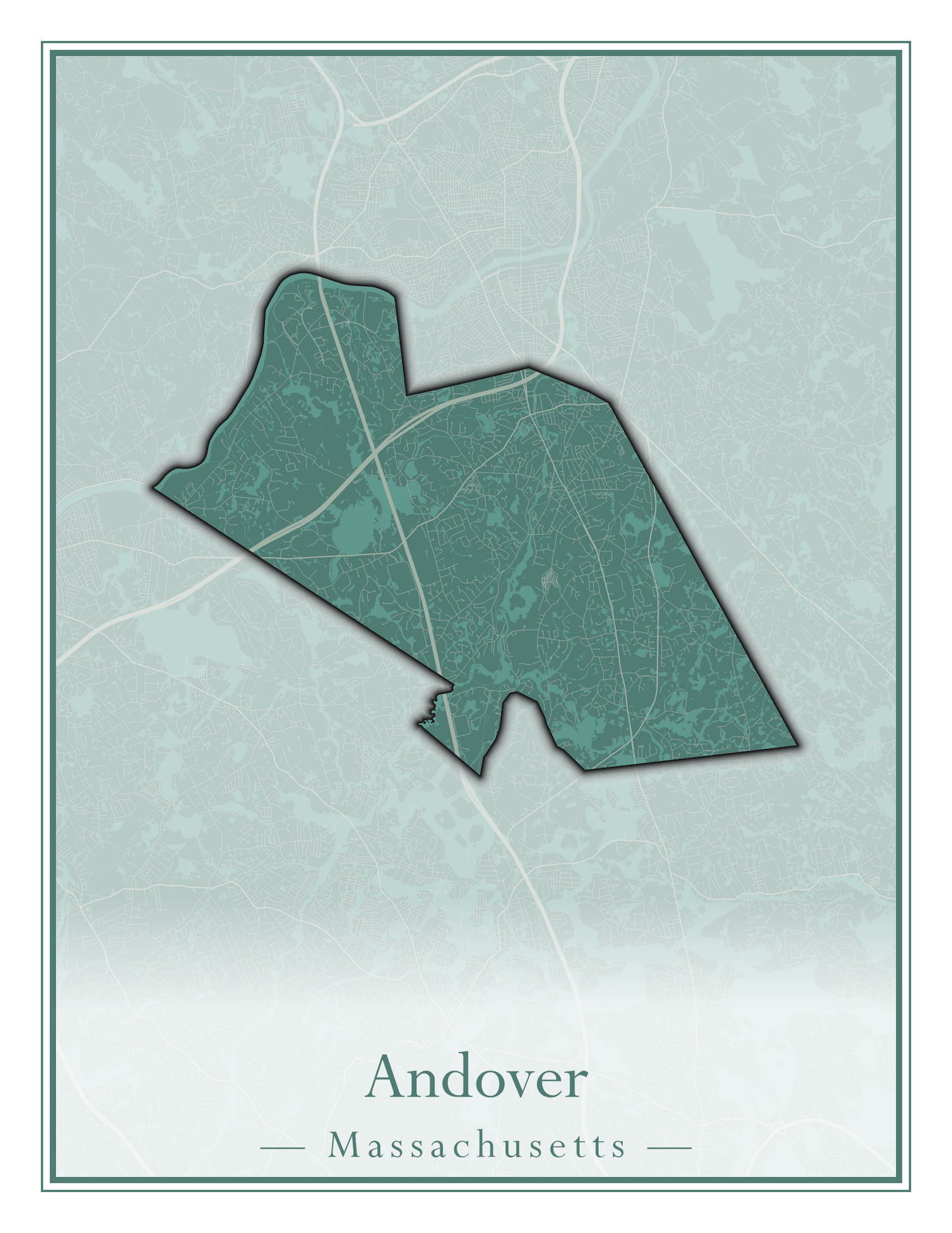 Massachusetts Towns - Street Map (Andover - Ashburnham)