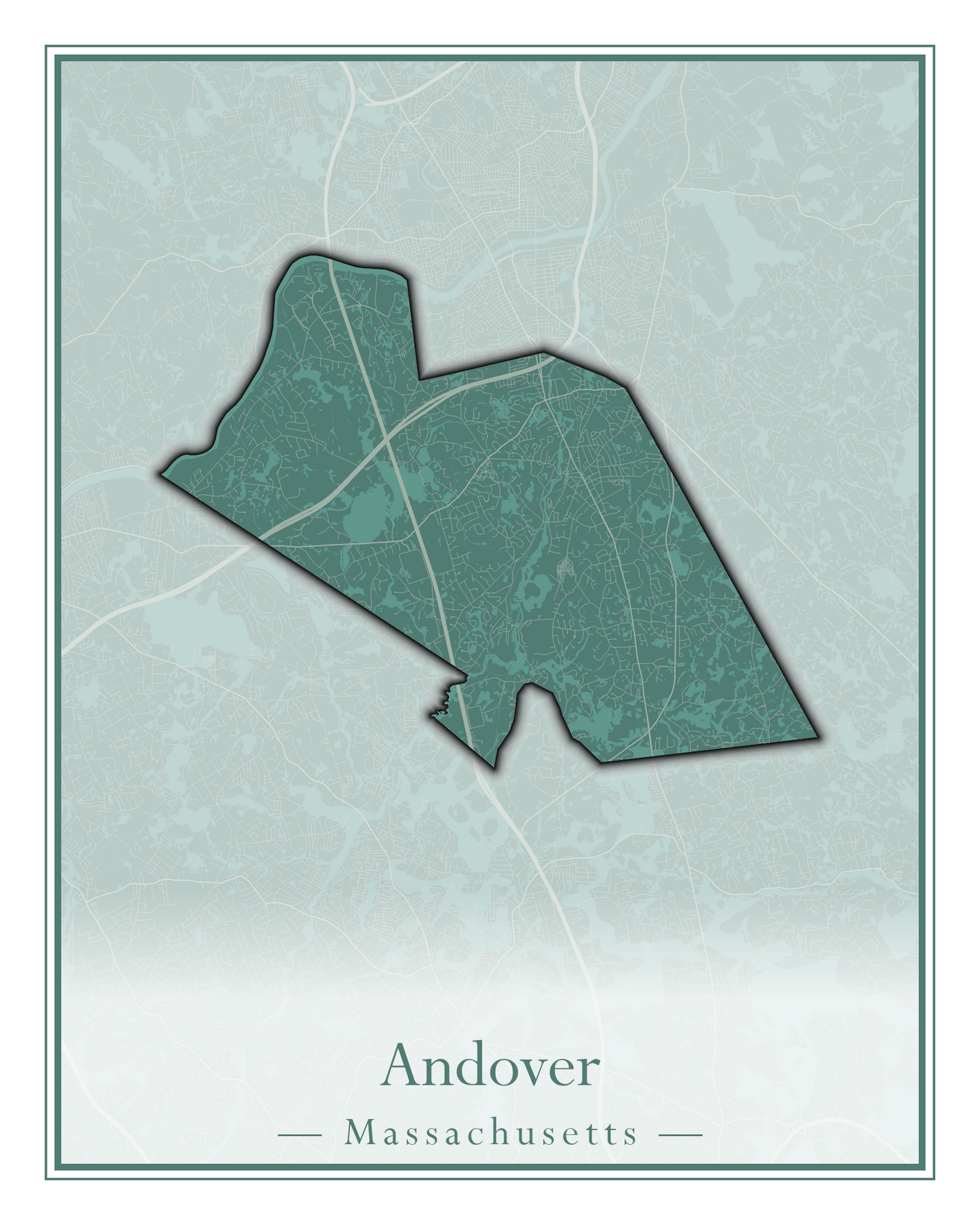 Massachusetts Towns - Street Map (Andover - Ashburnham)