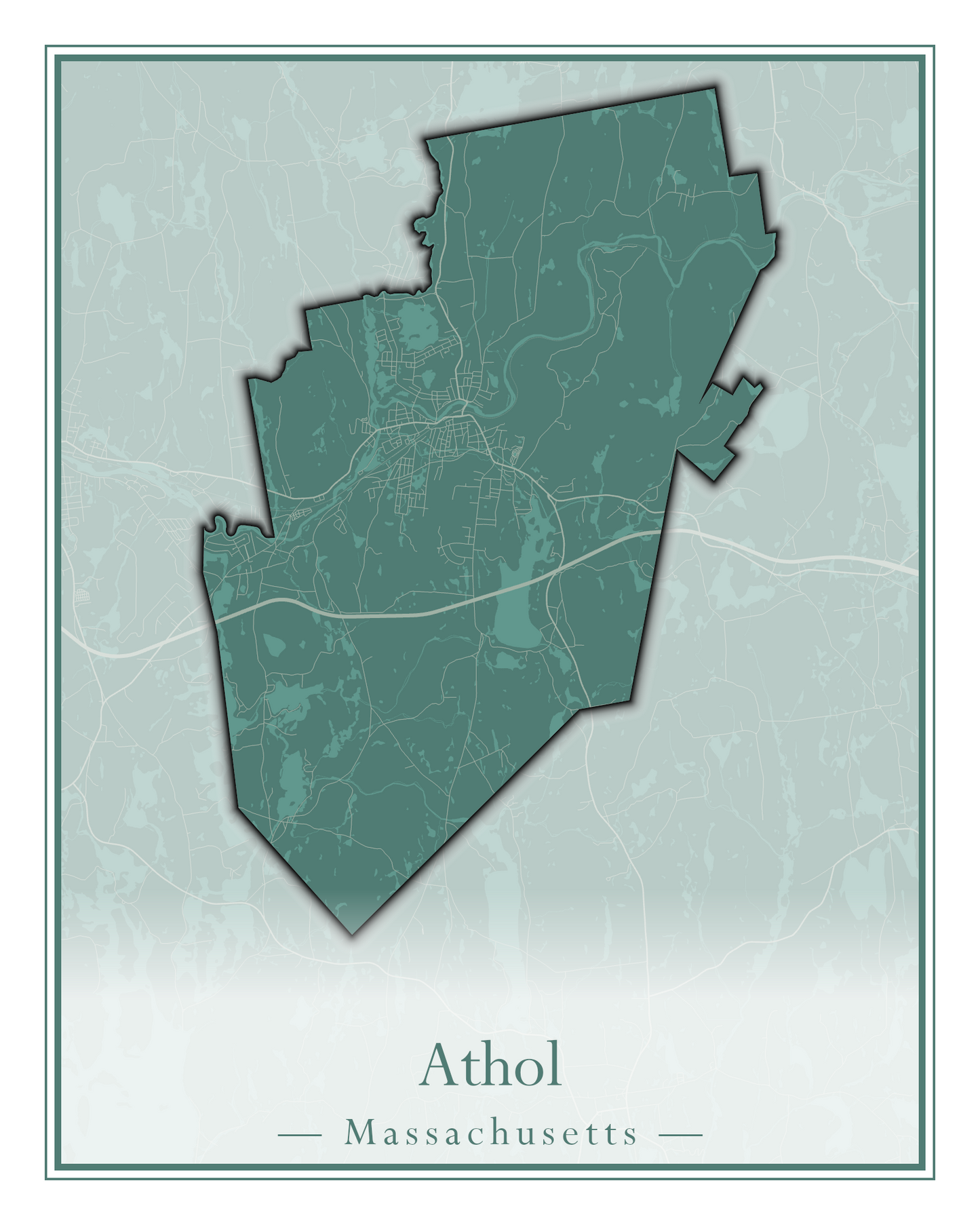 Massachusetts Towns - Street Map (Ashby - Athol)