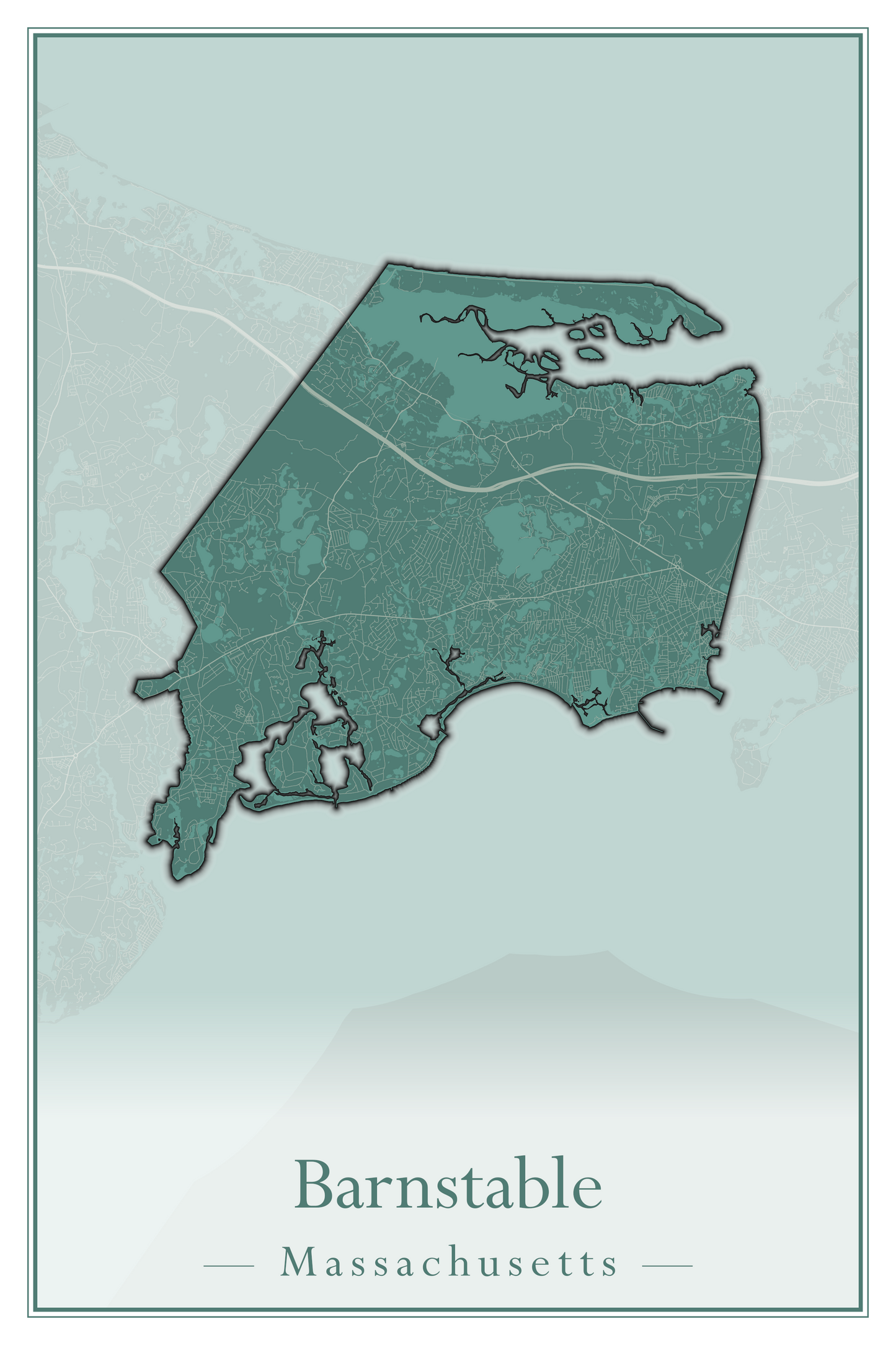 Massachusetts Towns - Street Map (Barnstable - Bedford)