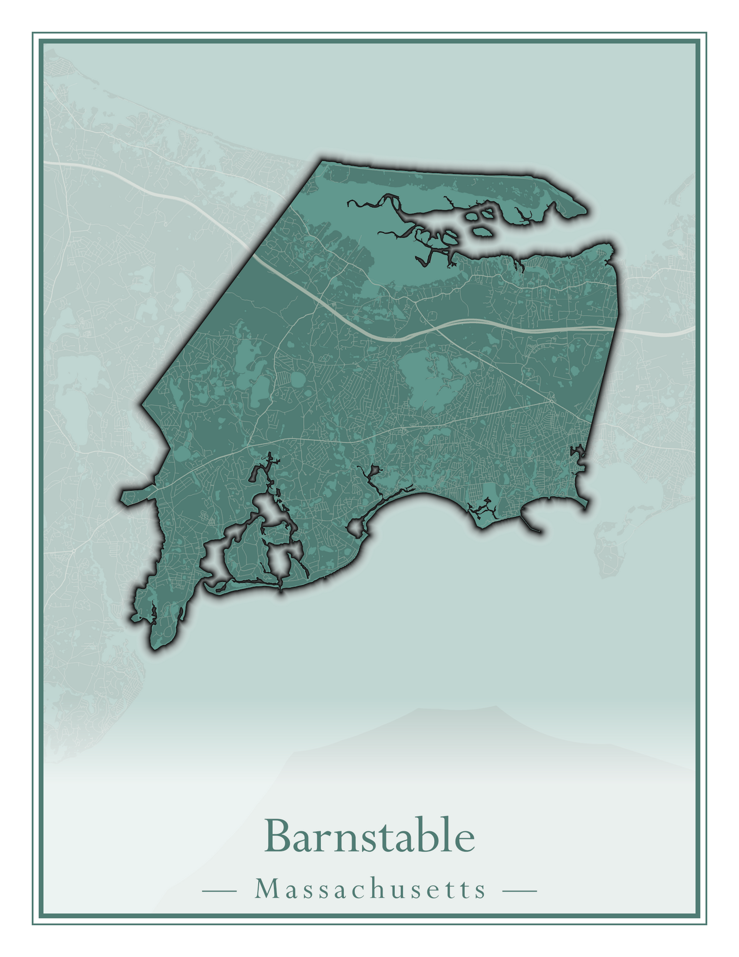 Massachusetts Towns - Street Map (Barnstable - Bedford)