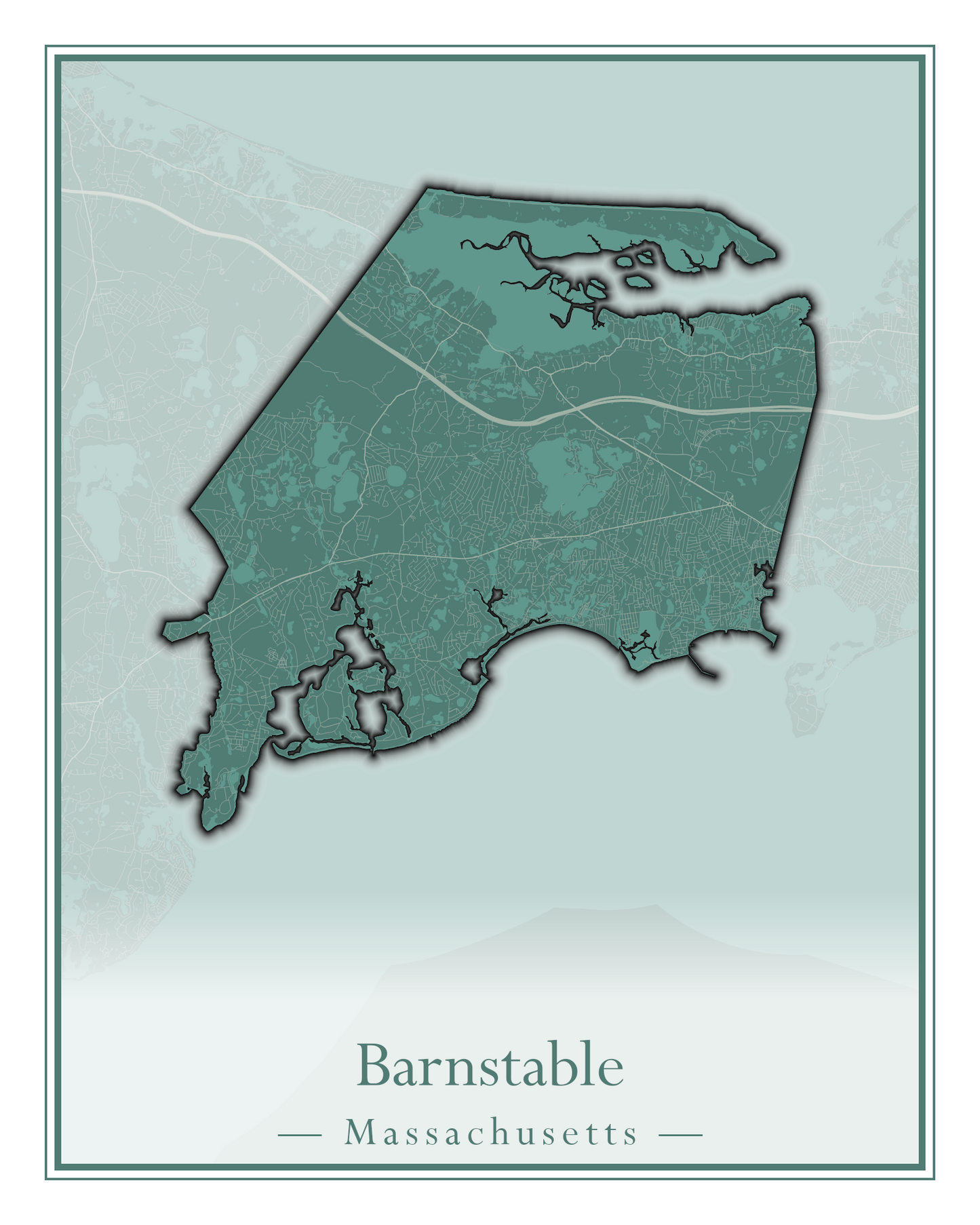 Massachusetts Towns - Street Map (Barnstable - Bedford)