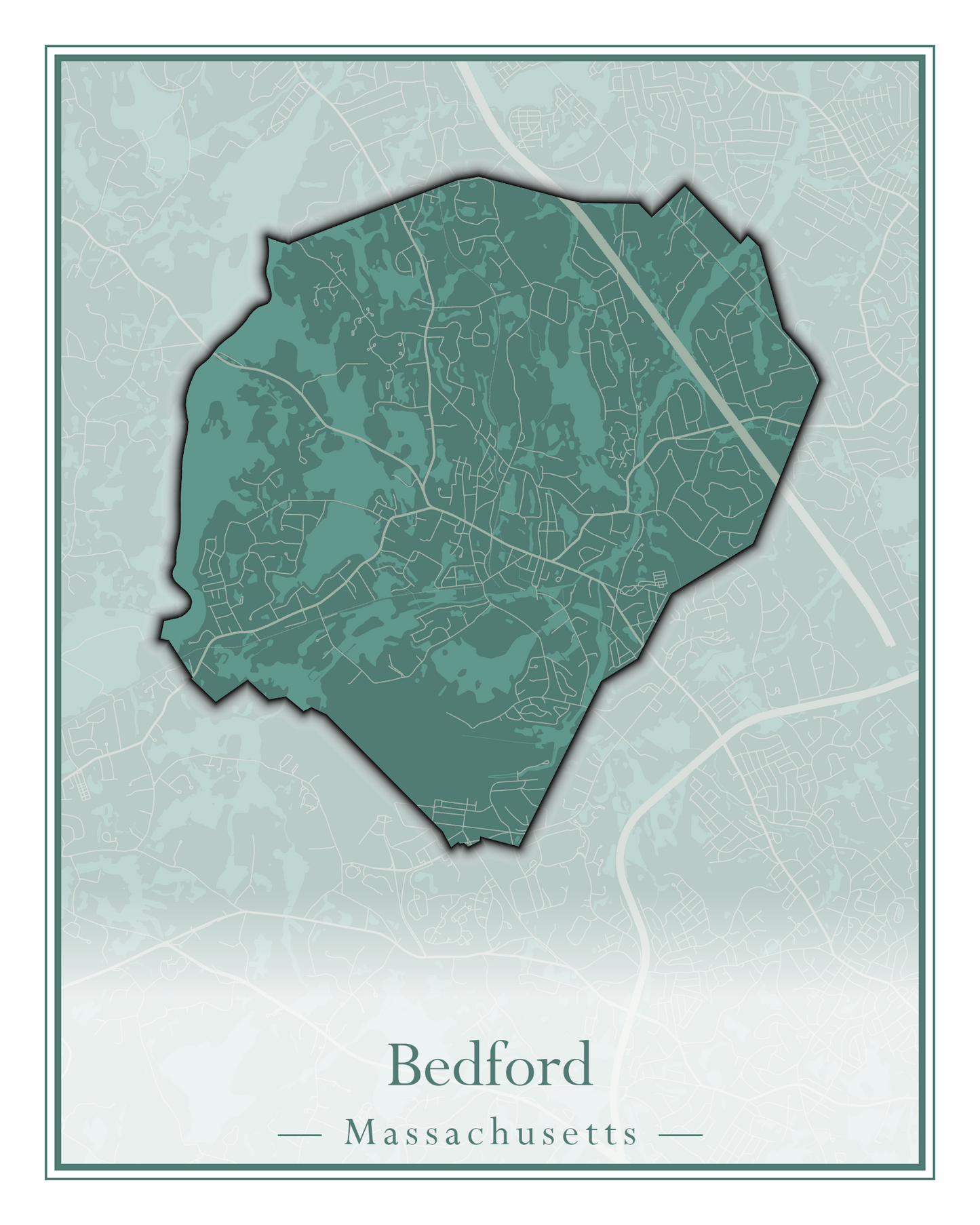 Massachusetts Towns - Street Map (Barnstable - Bedford)