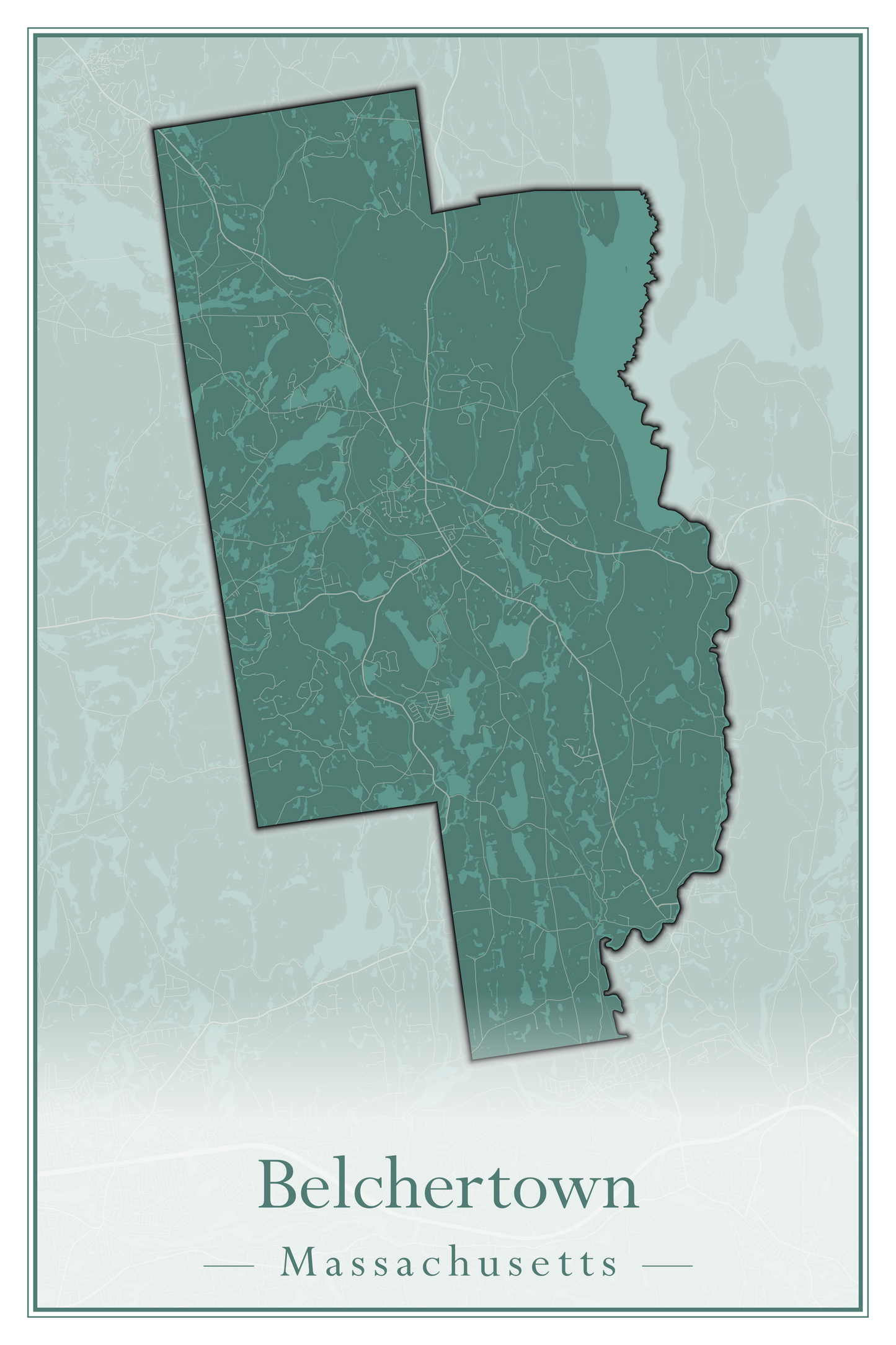 Massachusetts Towns - Street Map (Belchertown - Berkley)