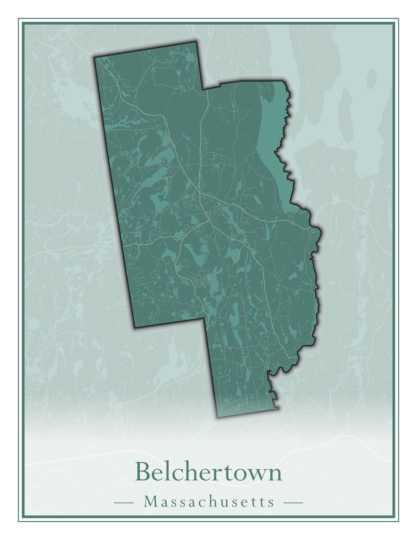 Massachusetts Towns - Street Map (Belchertown - Berkley)