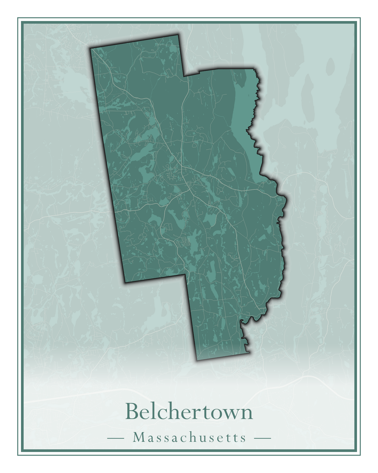 Massachusetts Towns - Street Map (Belchertown - Berkley)