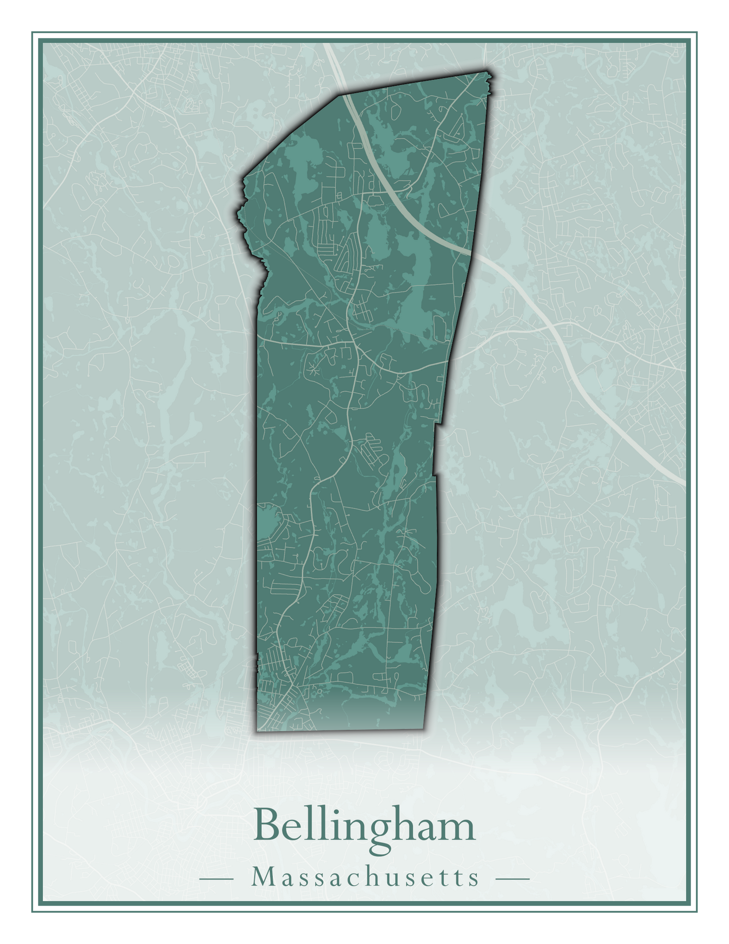 Massachusetts Towns - Street Map (Belchertown - Berkley)