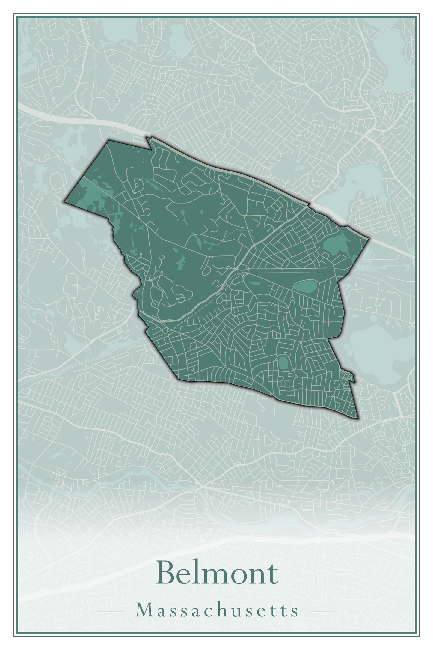 Massachusetts Towns - Street Map (Belchertown - Berkley)